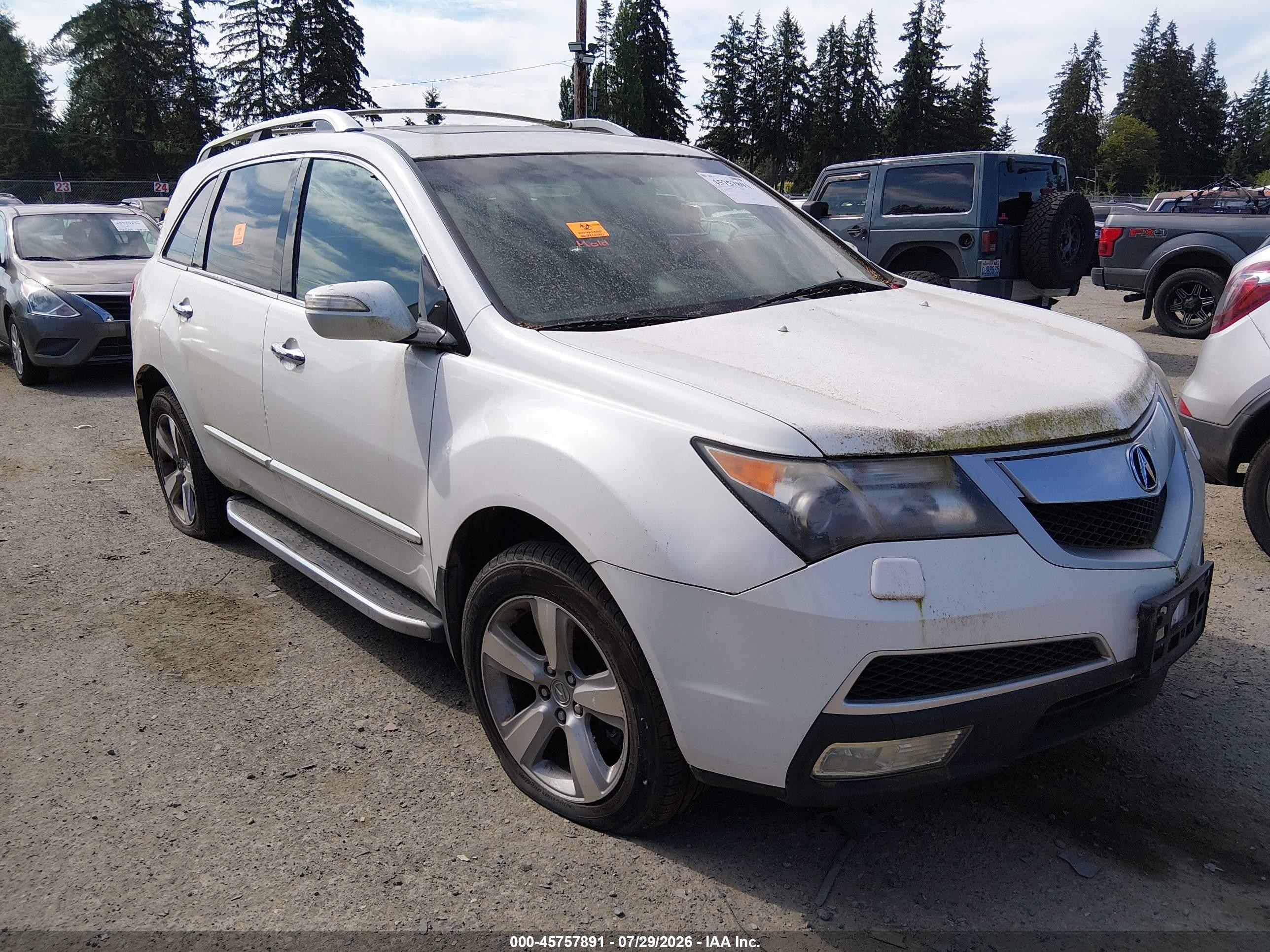 2010 Acura Mdx Technology Package Белый vin: 2HNYD2H66AH003097