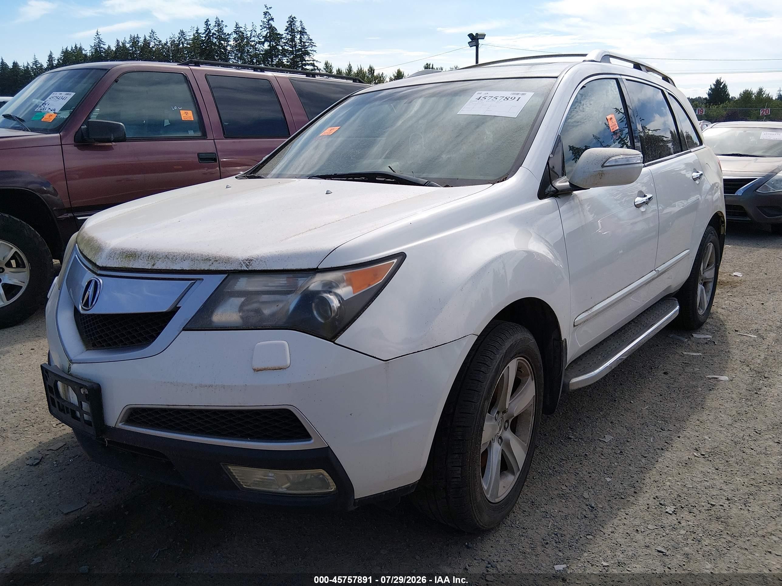 2010 Acura Mdx Technology Package White vin: 2HNYD2H66AH003097