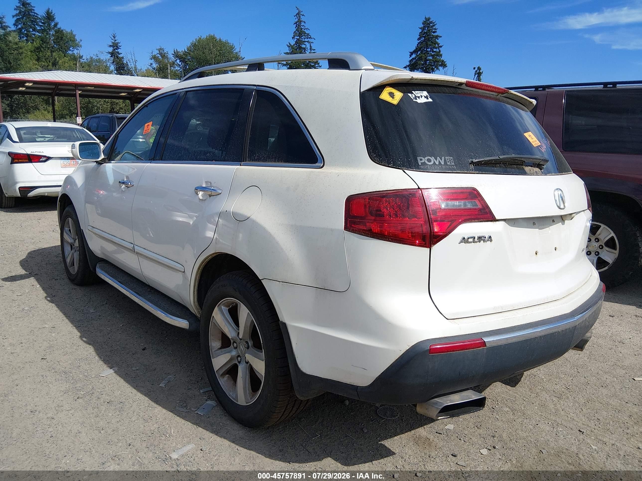 2010 Acura Mdx Technology Package White vin: 2HNYD2H66AH003097