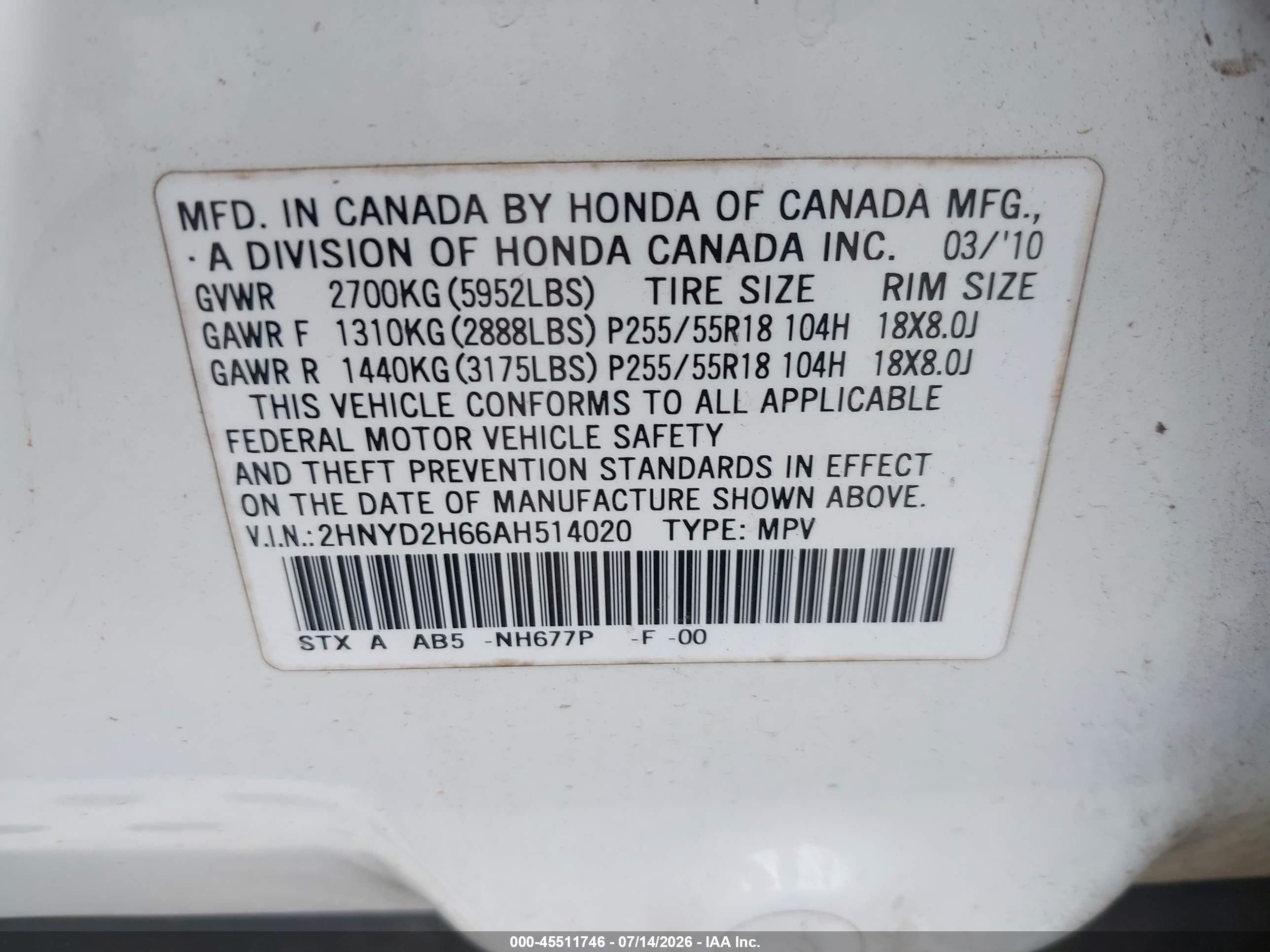2010 Acura Mdx Technology Package White vin: 2HNYD2H66AH514020