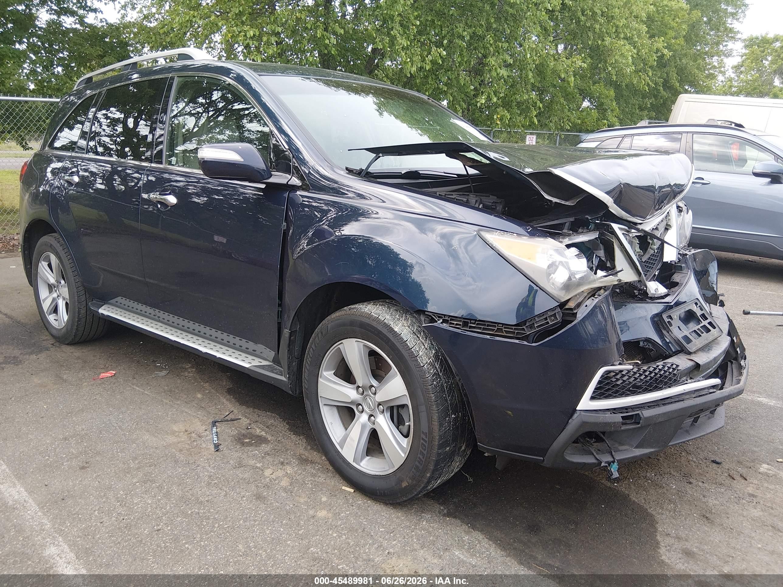 2011 Acura Mdx Technology Package Blue vin: 2HNYD2H66BH524404