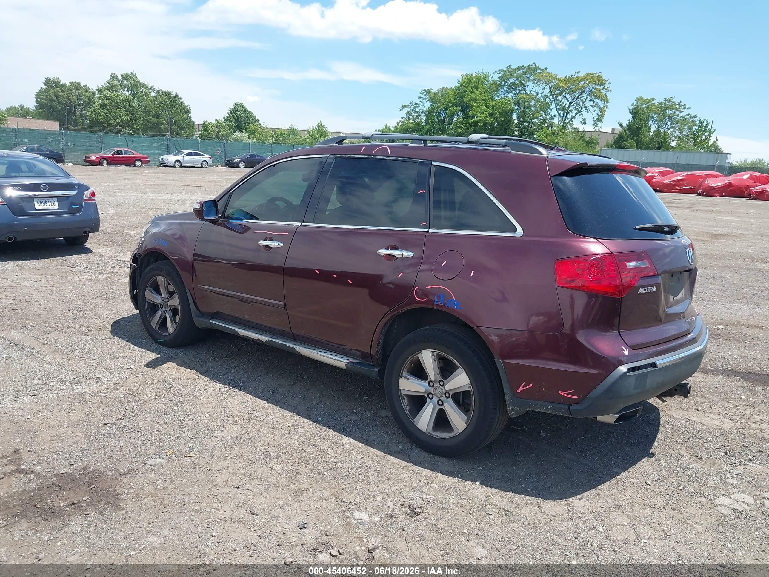 2011 Acura Mdx Technology Package Бордовый vin: 2HNYD2H67BH502301