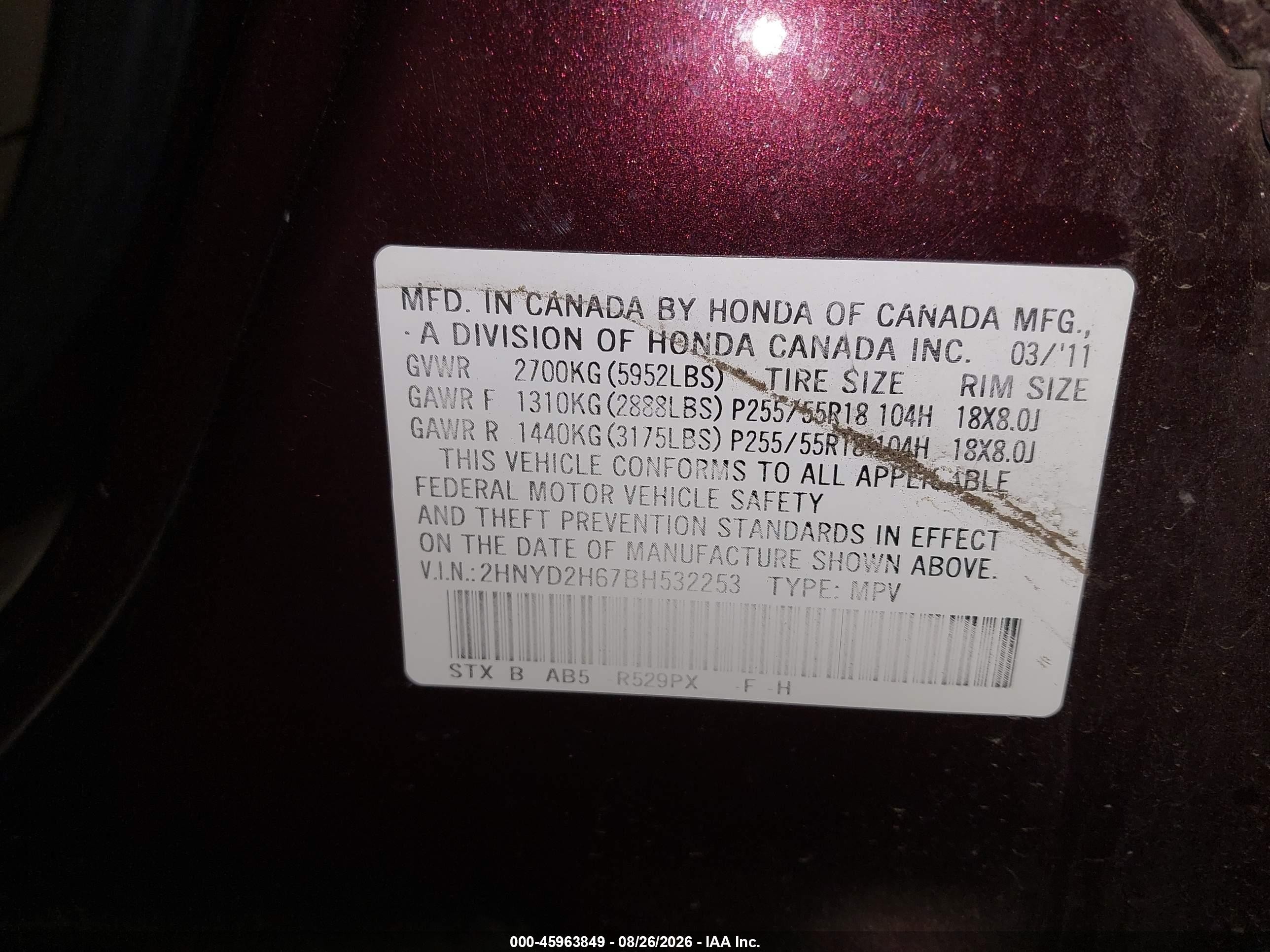 2011 Acura Mdx Technology Package Burgundy vin: 2HNYD2H67BH532253