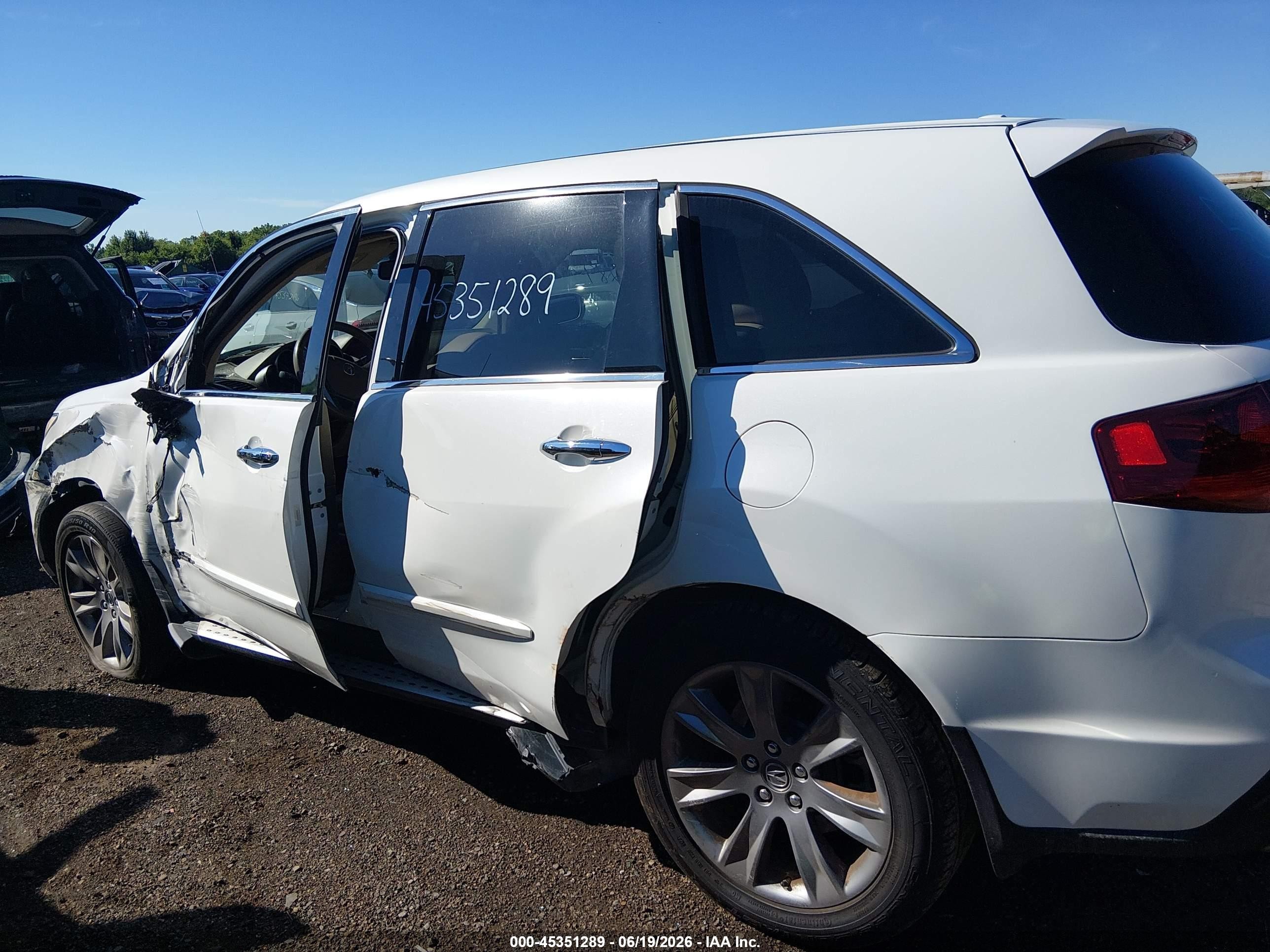 2013 Acura Mdx Advance Package White vin: 2HNYD2H67DH513978