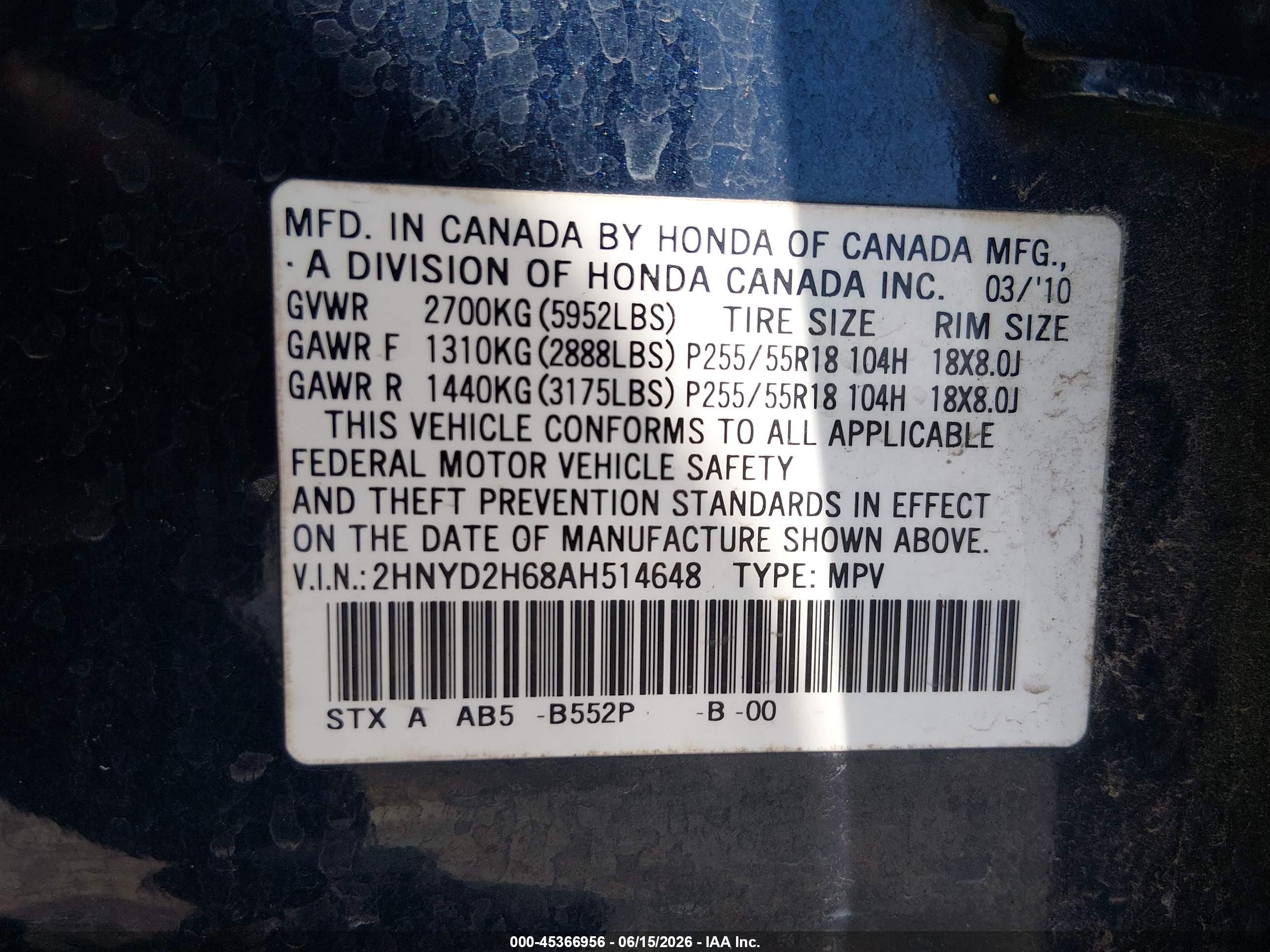 2010 Acura Mdx Technology Package Dark Blue vin: 2HNYD2H68AH514648