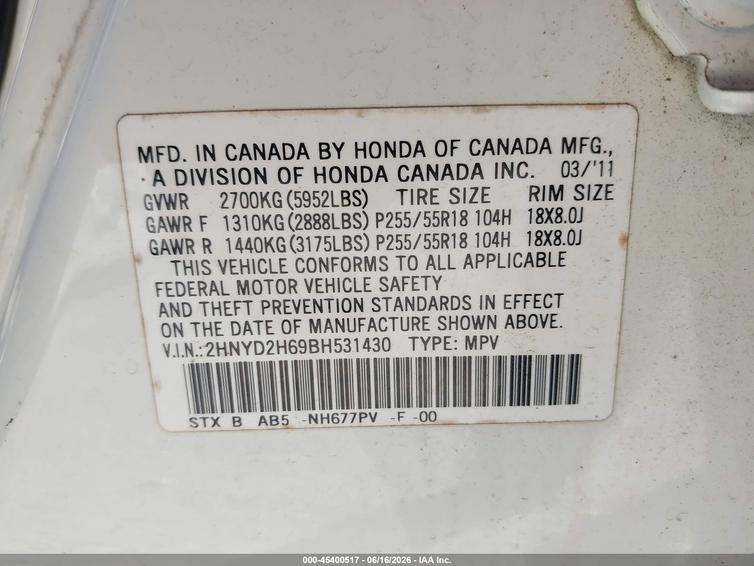 2011 Acura Mdx Technology Package White vin: 2HNYD2H69BH531430