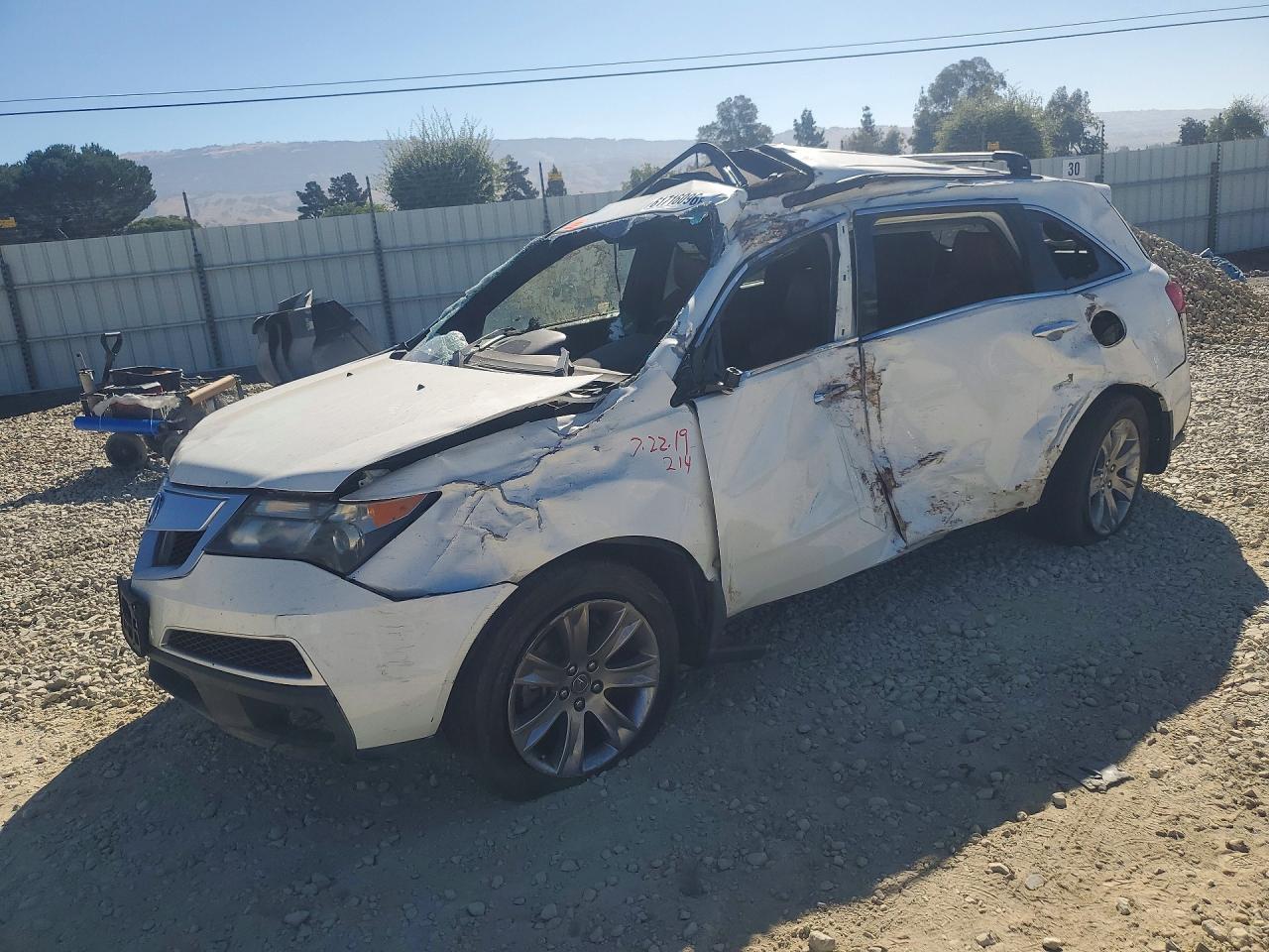 2011 Acura Mdx Advance White vin: 2HNYD2H70BH537111