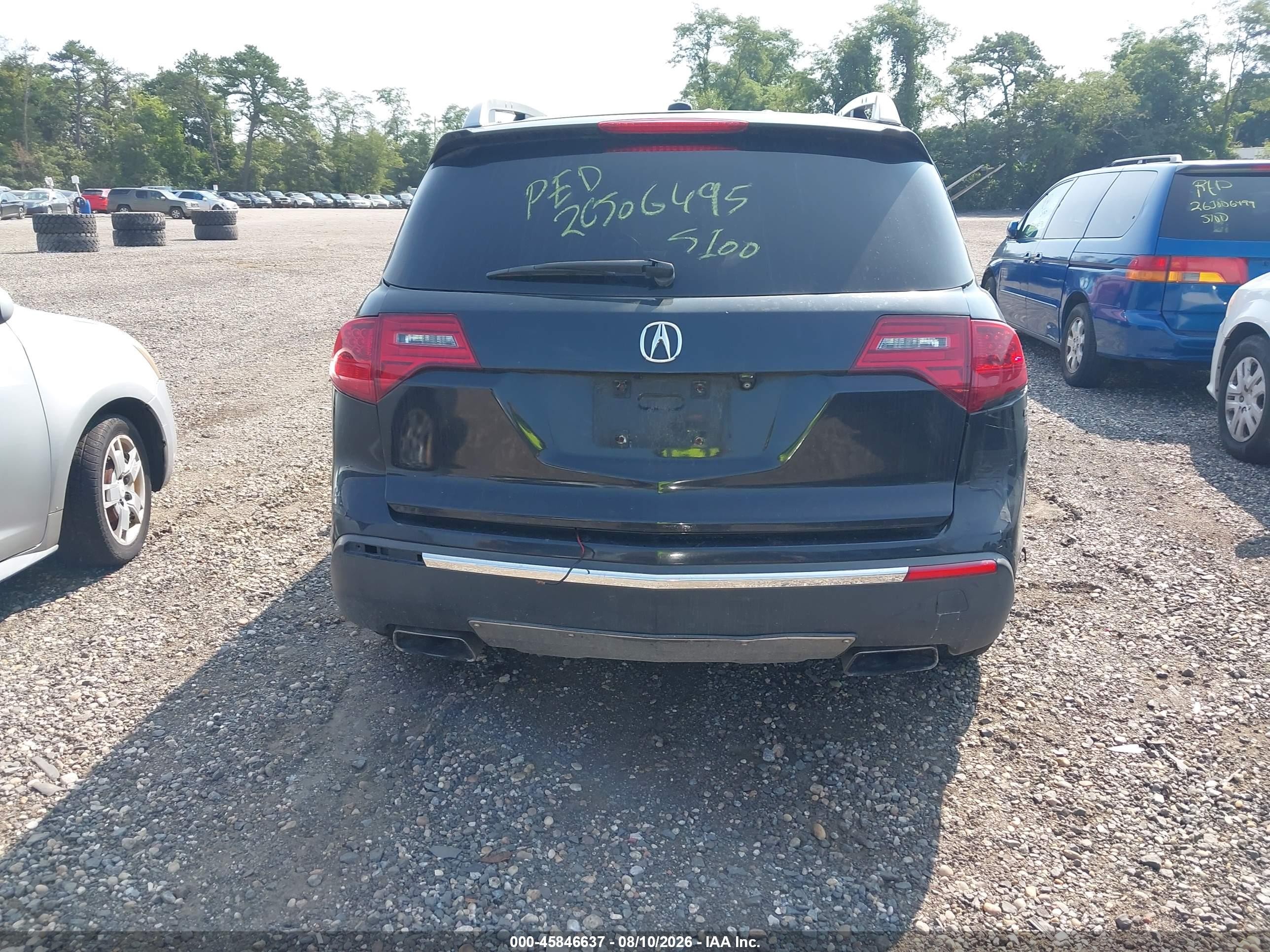 2011 Acura Mdx Advance Package Black vin: 2HNYD2H71BH520012
