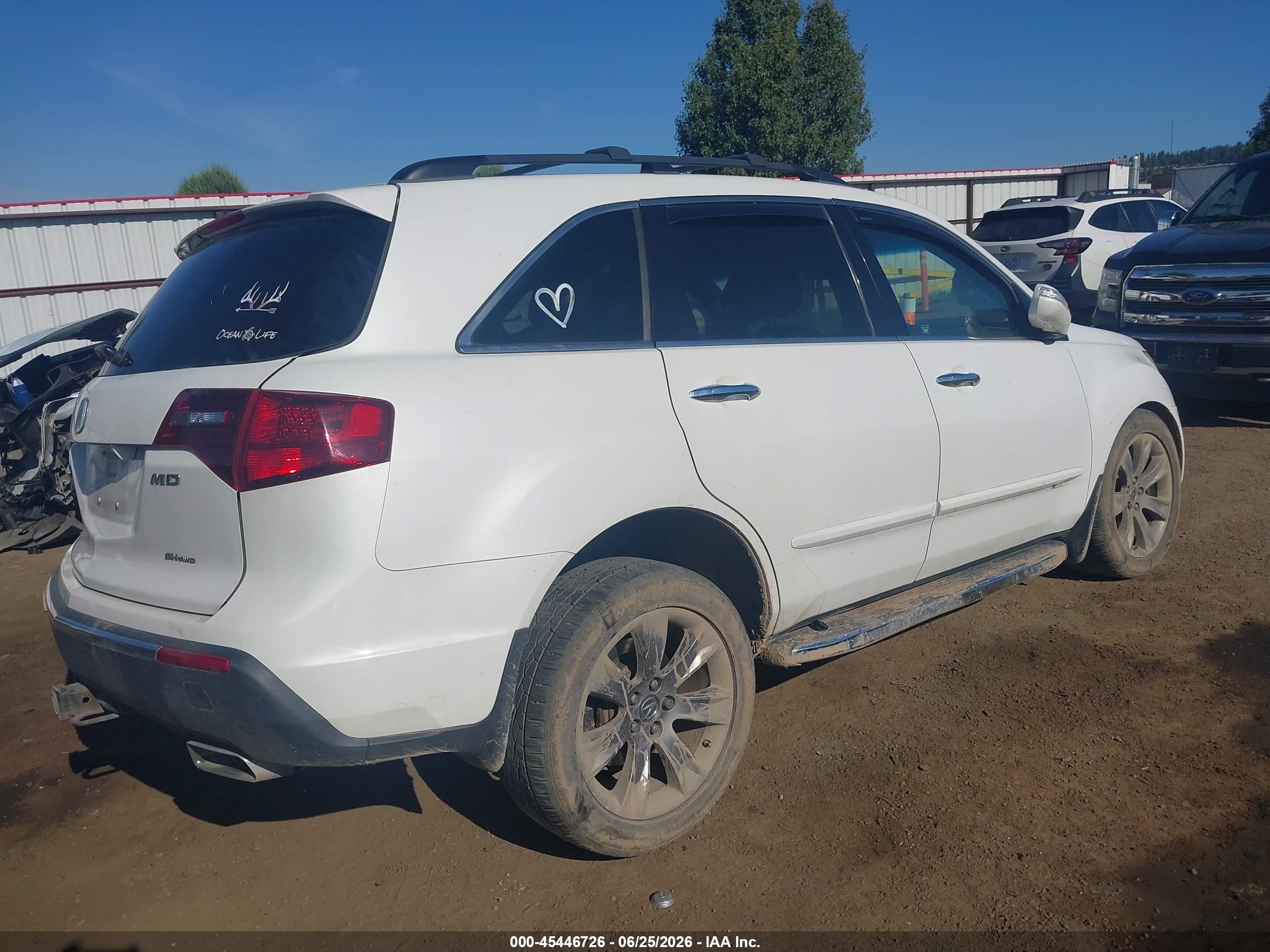 2011 Acura Mdx Advance Package White vin: 2HNYD2H75BH002405