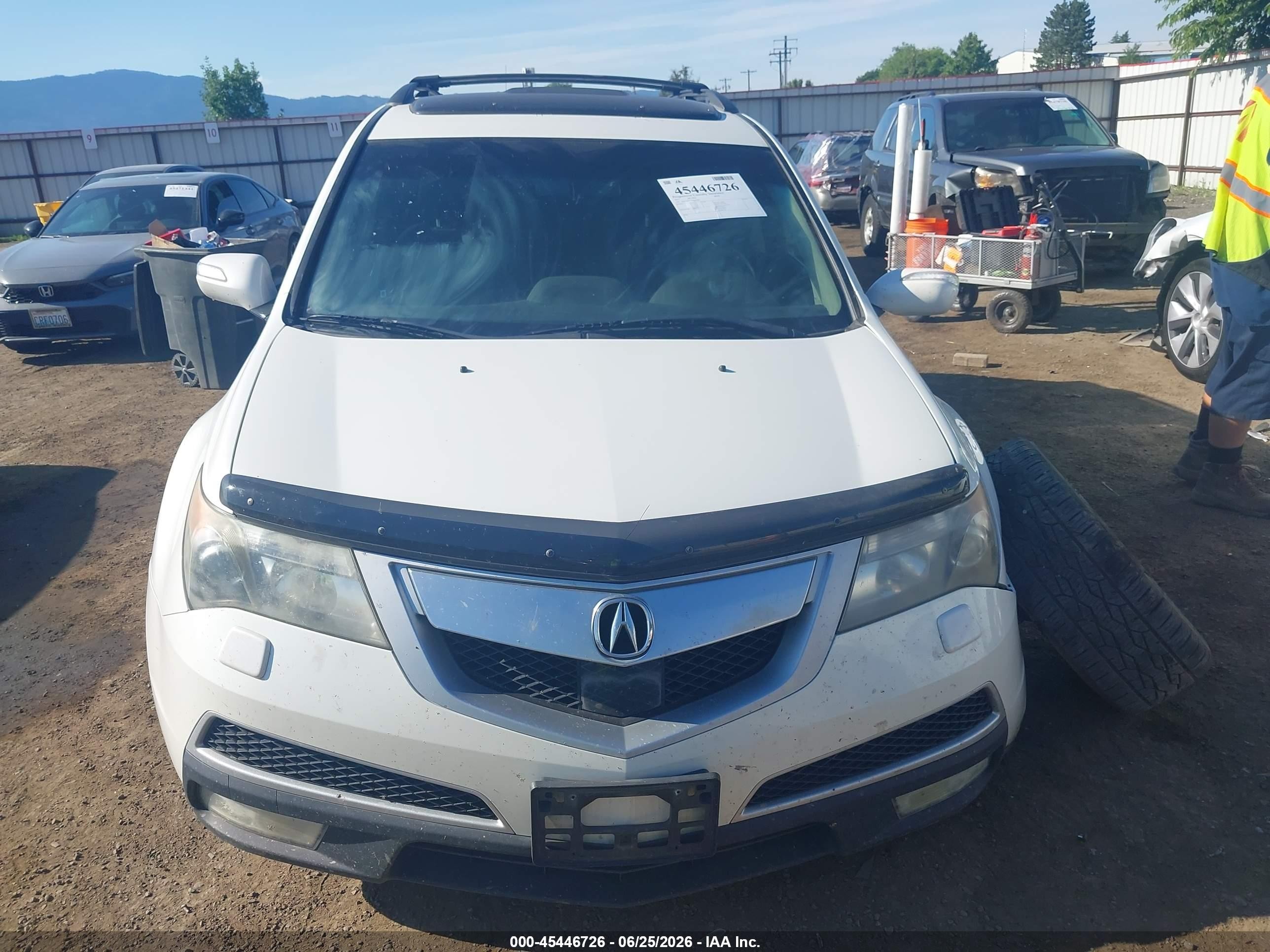 2011 Acura Mdx Advance Package White vin: 2HNYD2H75BH002405