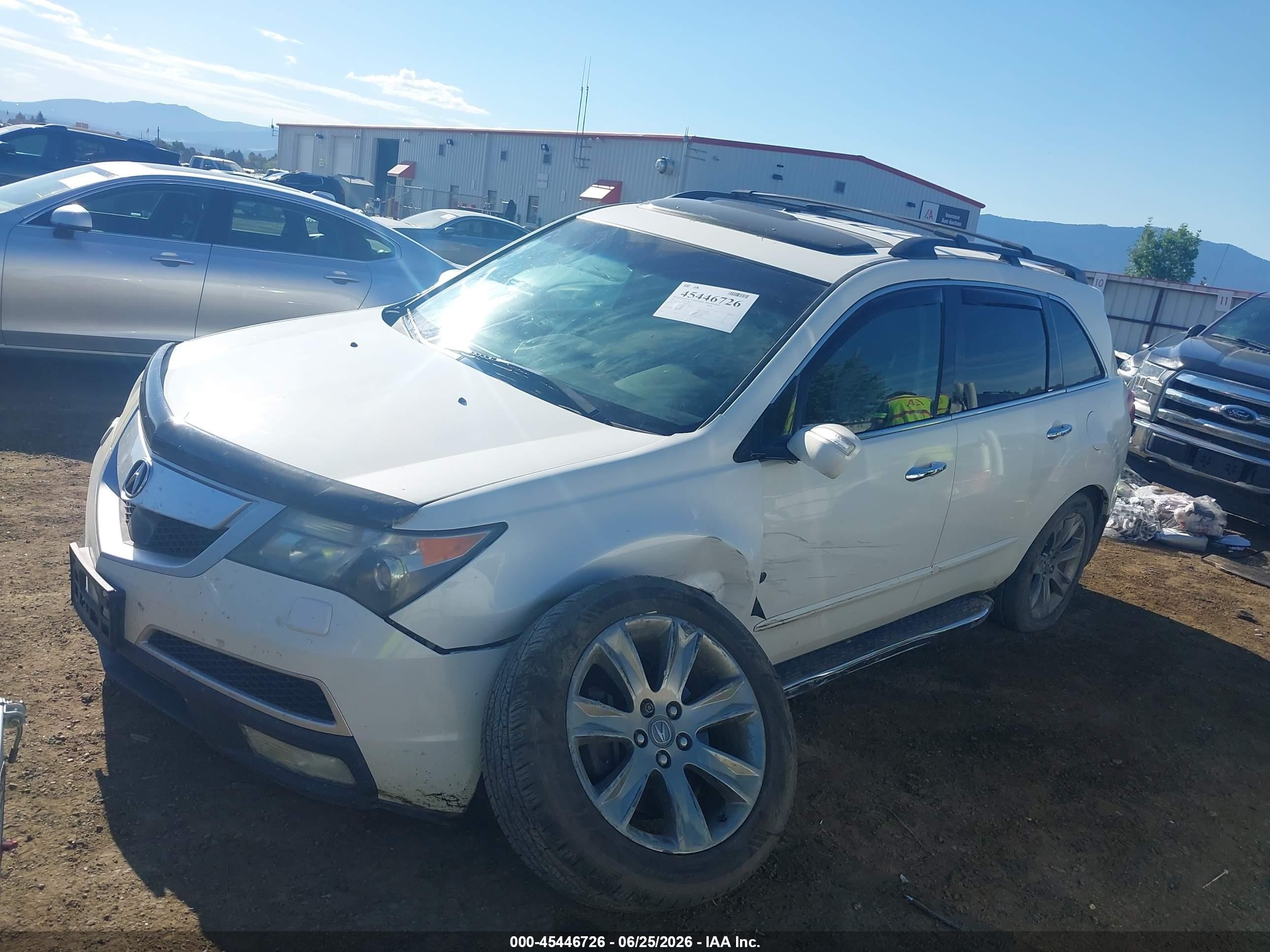 2011 Acura Mdx Advance Package White vin: 2HNYD2H75BH002405