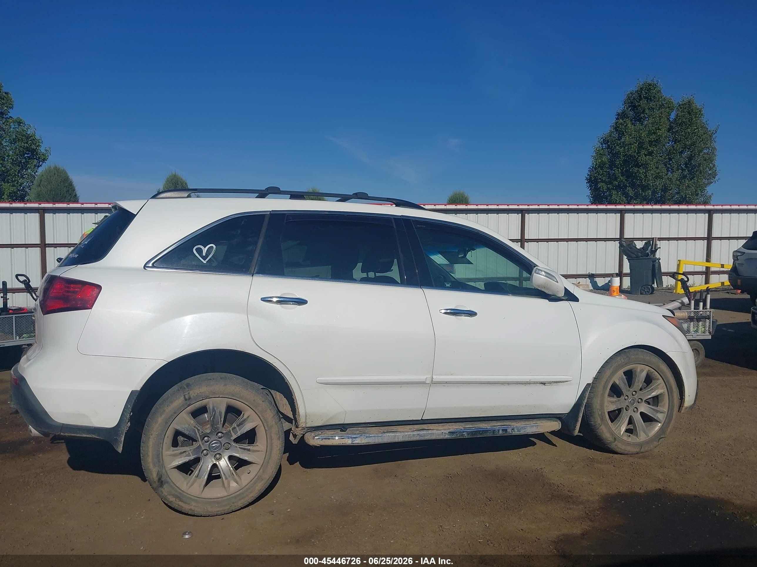 2011 Acura Mdx Advance Package White vin: 2HNYD2H75BH002405