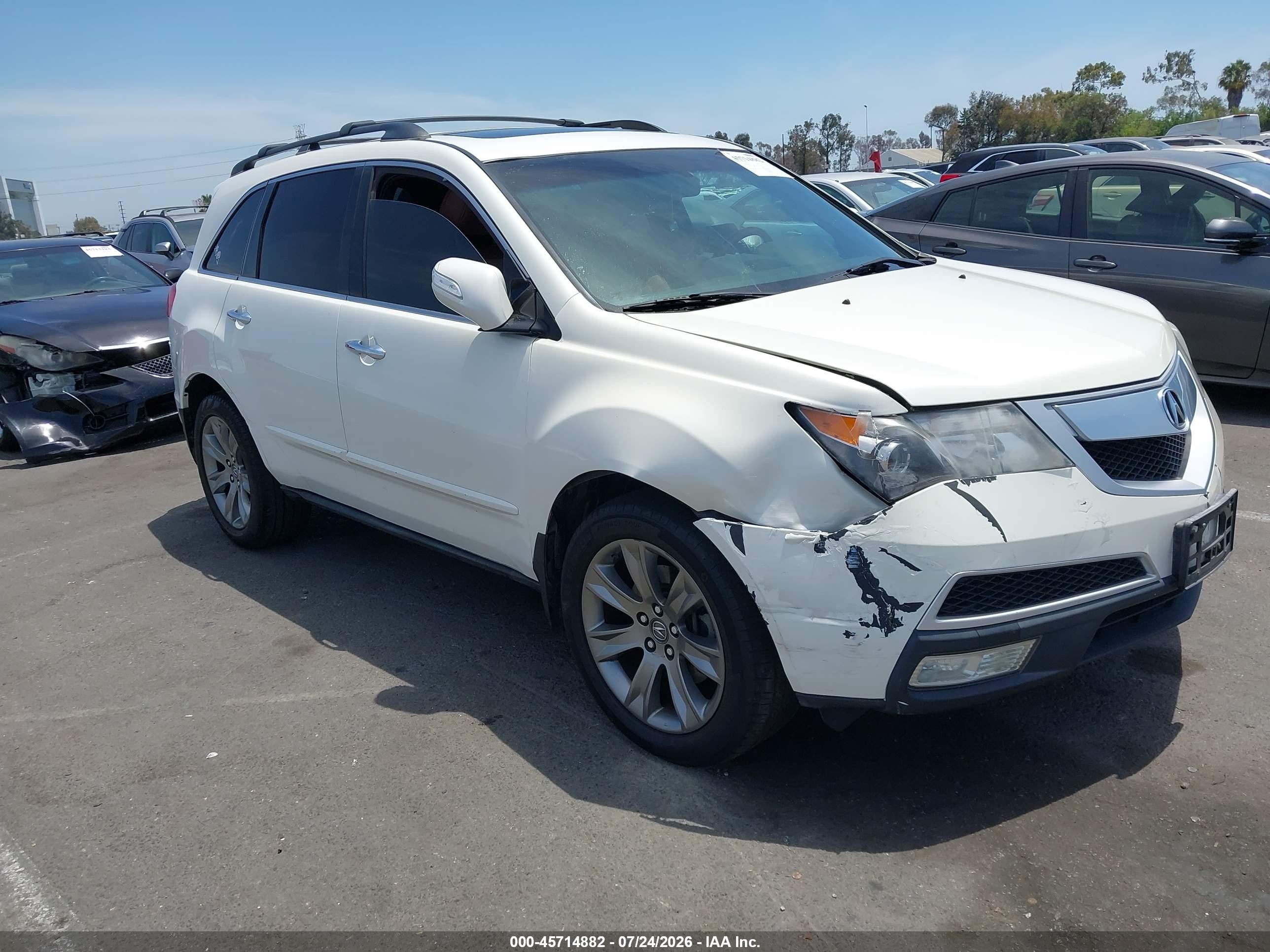 2011 Acura Mdx Advance Package White vin: 2HNYD2H76BH507336