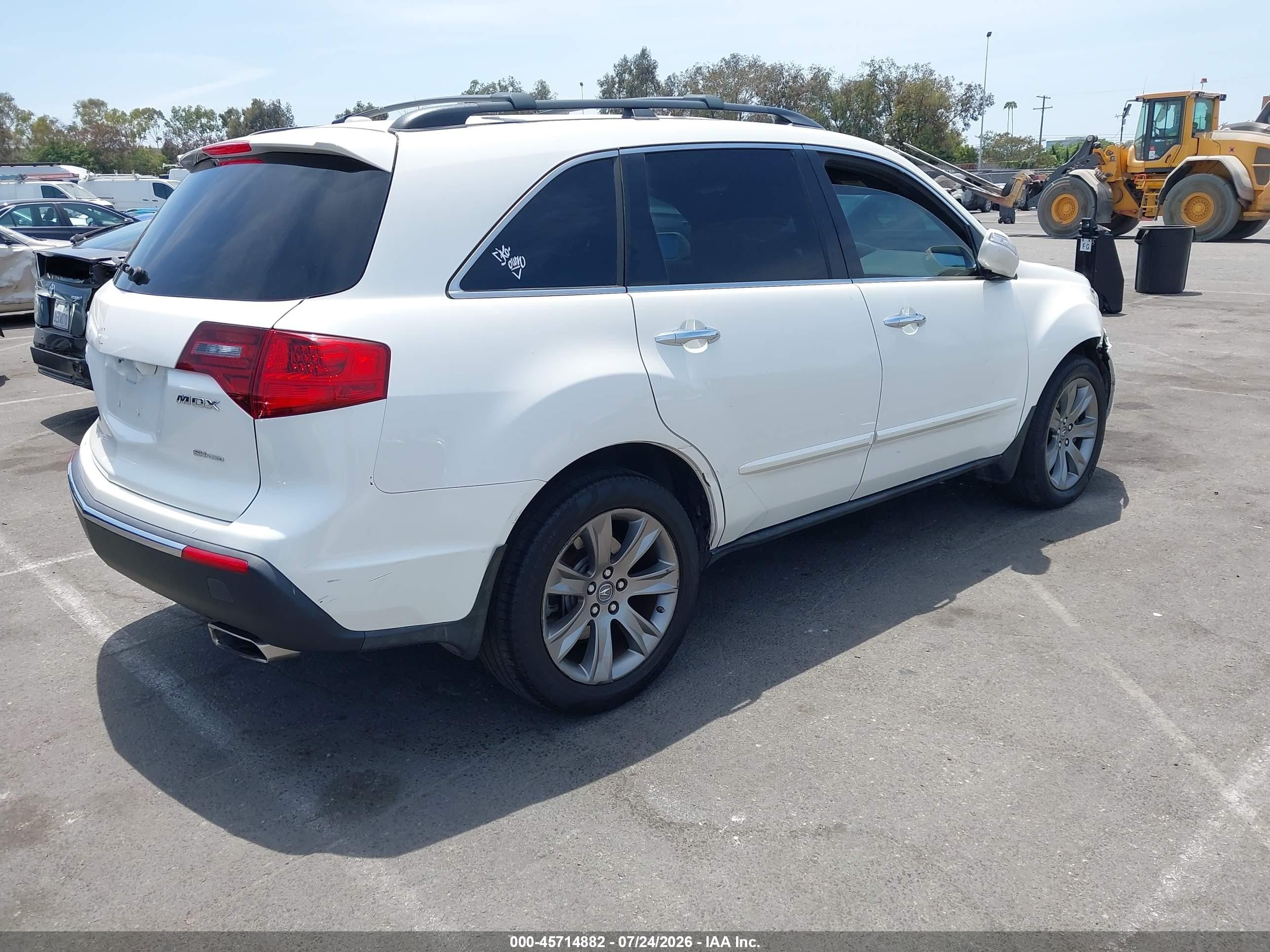 2011 Acura Mdx Advance Package White vin: 2HNYD2H76BH507336
