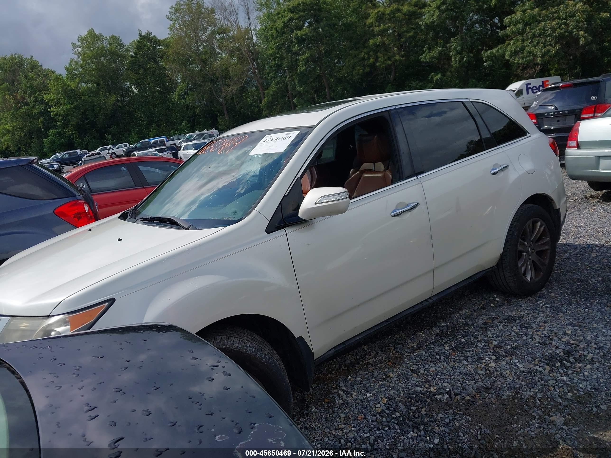 2011 Acura Mdx Advance Package White vin: 2HNYD2H78BH512456