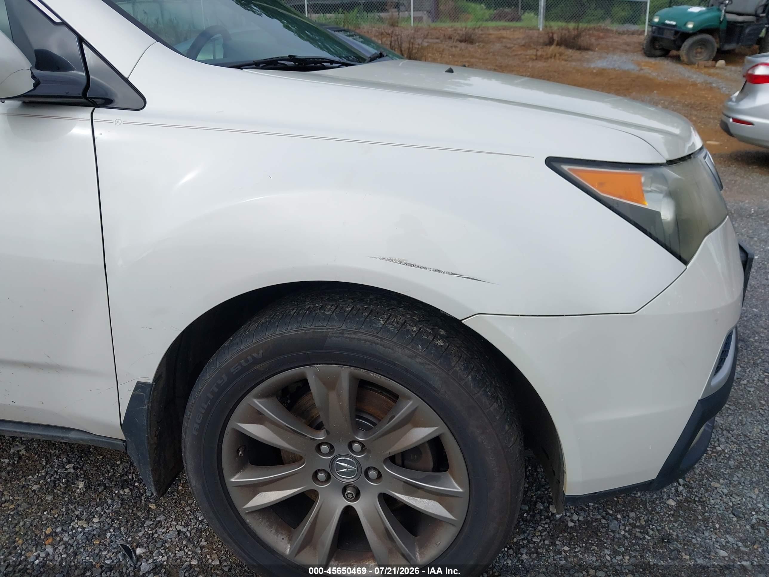 2011 Acura Mdx Advance Package White vin: 2HNYD2H78BH512456
