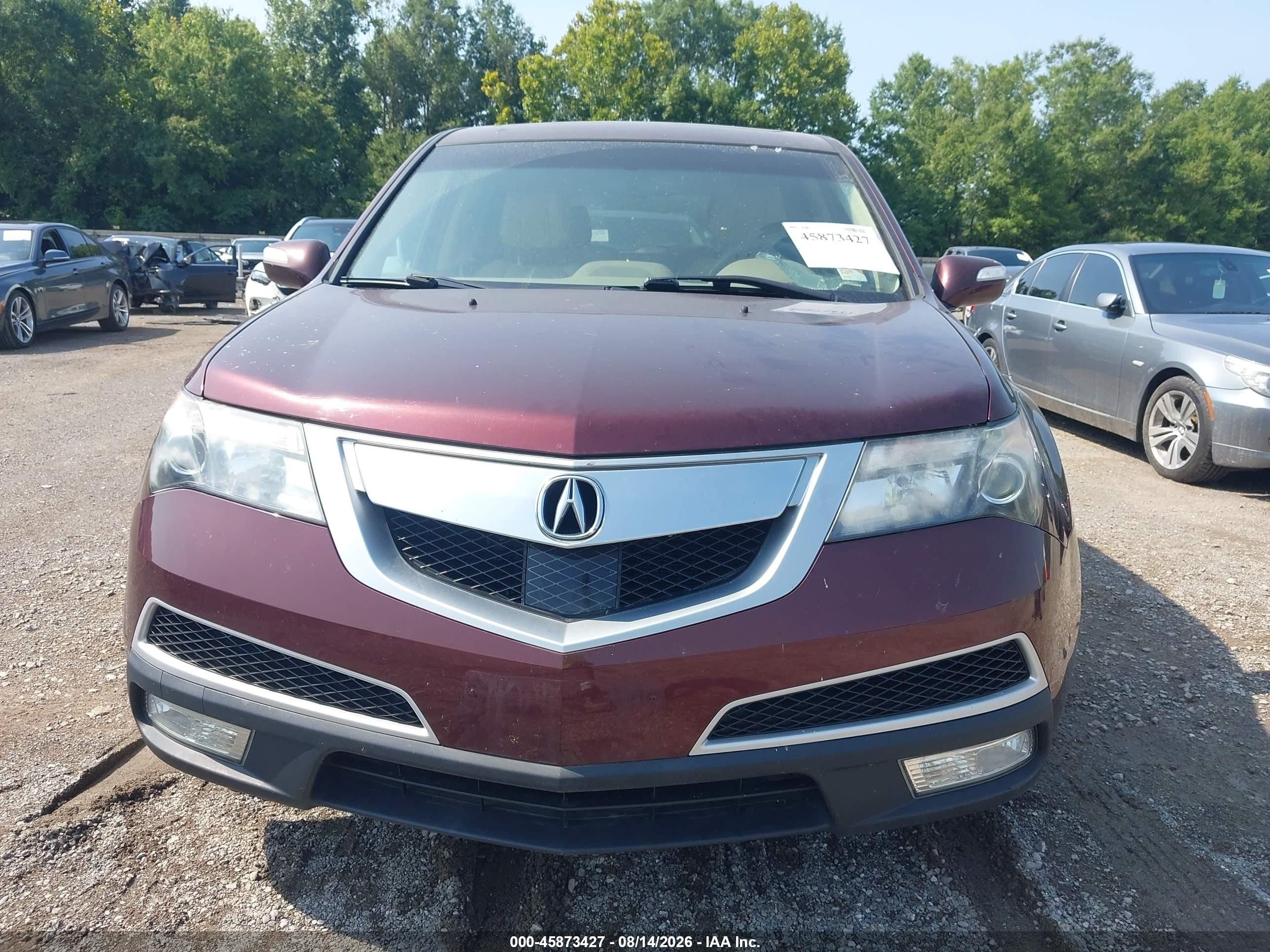 2012 Acura Mdx Advance Package Maroon vin: 2HNYD2H81CH525219