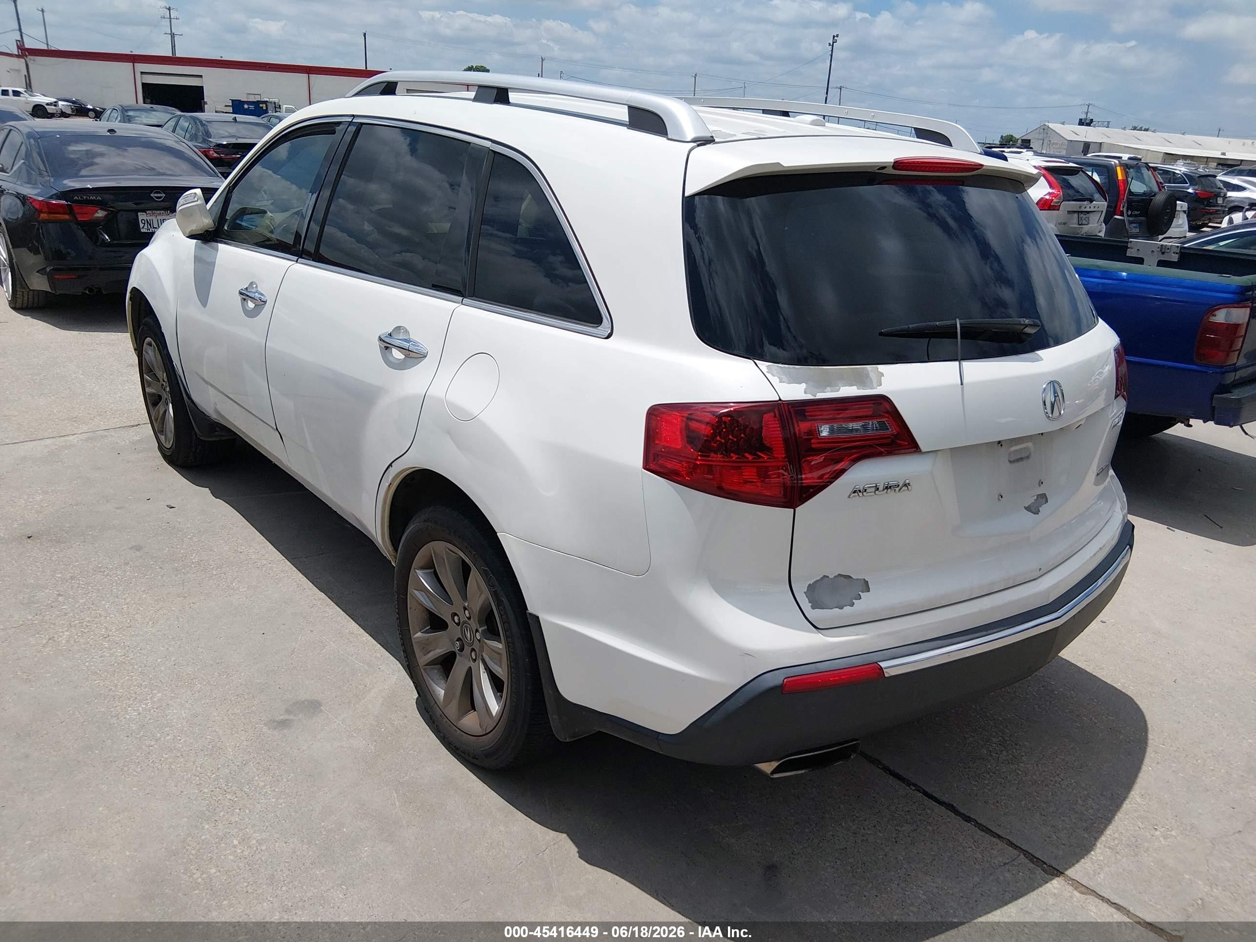 2012 Acura Mdx Advance Package White vin: 2HNYD2H85CH529001