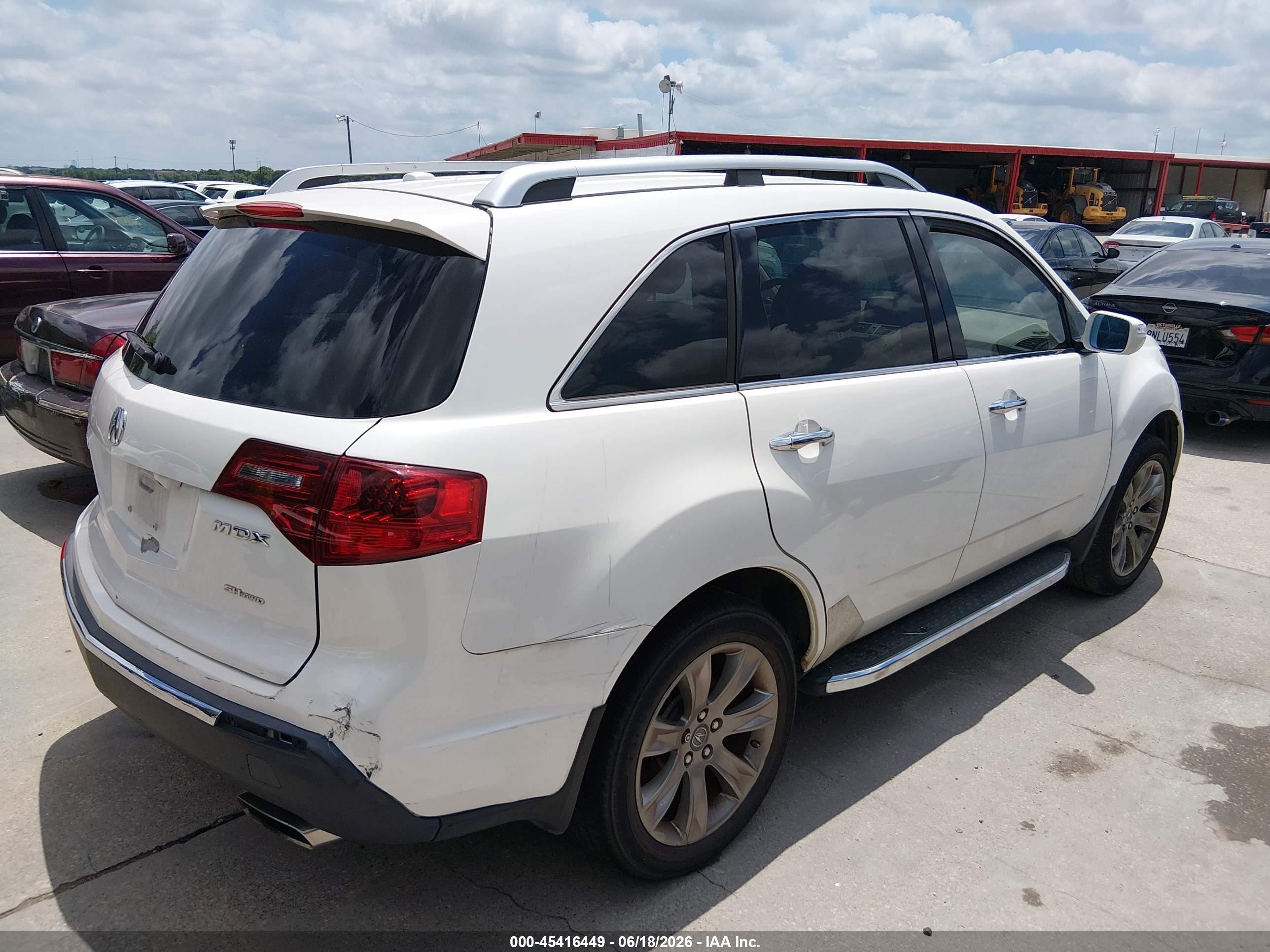2012 Acura Mdx Advance Package White vin: 2HNYD2H85CH529001
