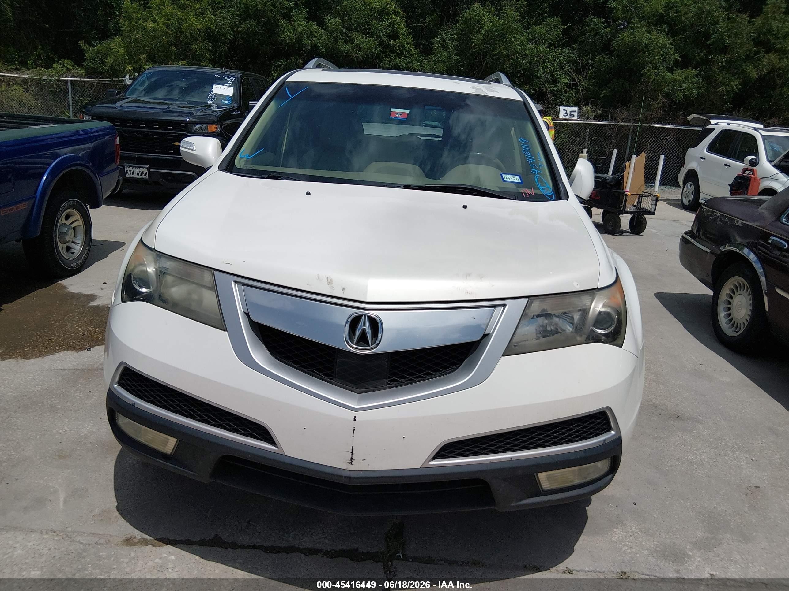 2012 Acura Mdx Advance Package White vin: 2HNYD2H85CH529001