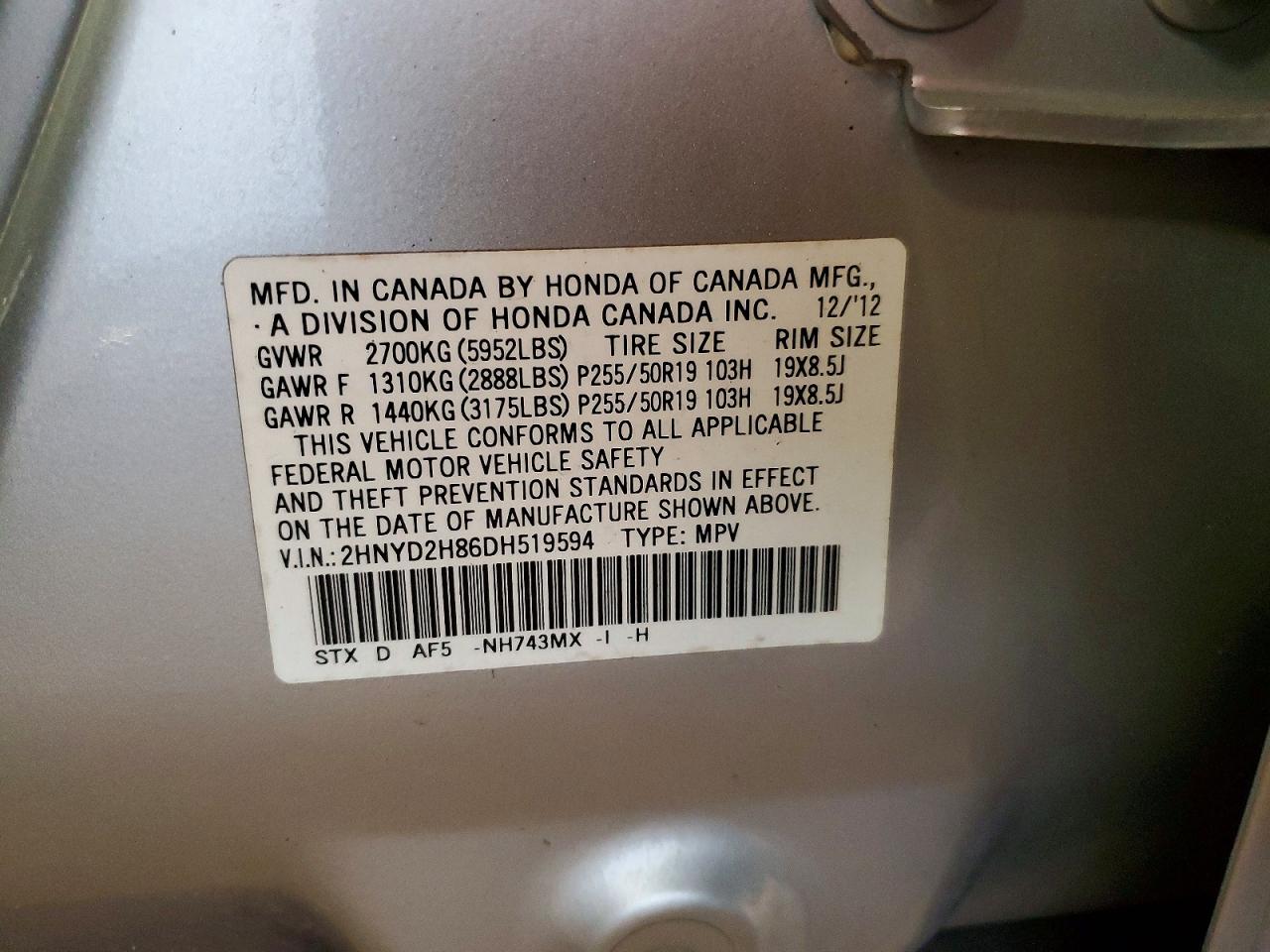 2013 Acura Mdx Advance Silver vin: 2HNYD2H86DH519594