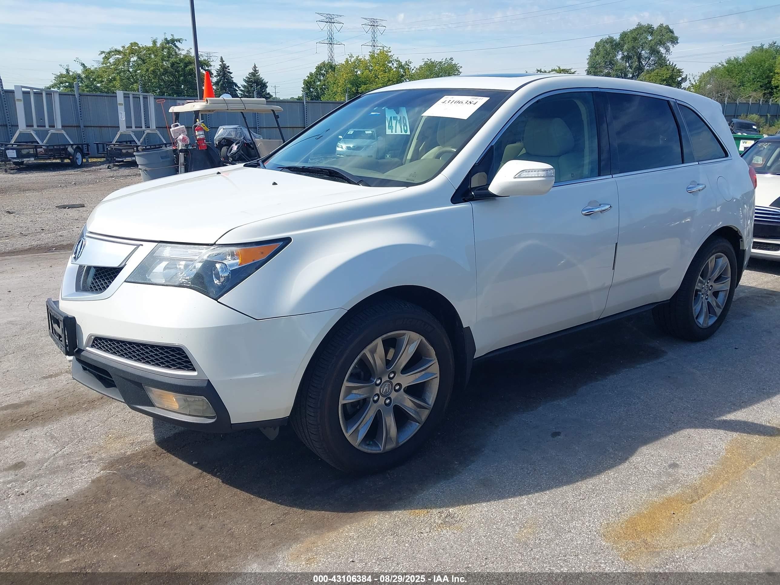 2012 Acura Mdx Advance Package White vin: 2HNYD2H88CH512709