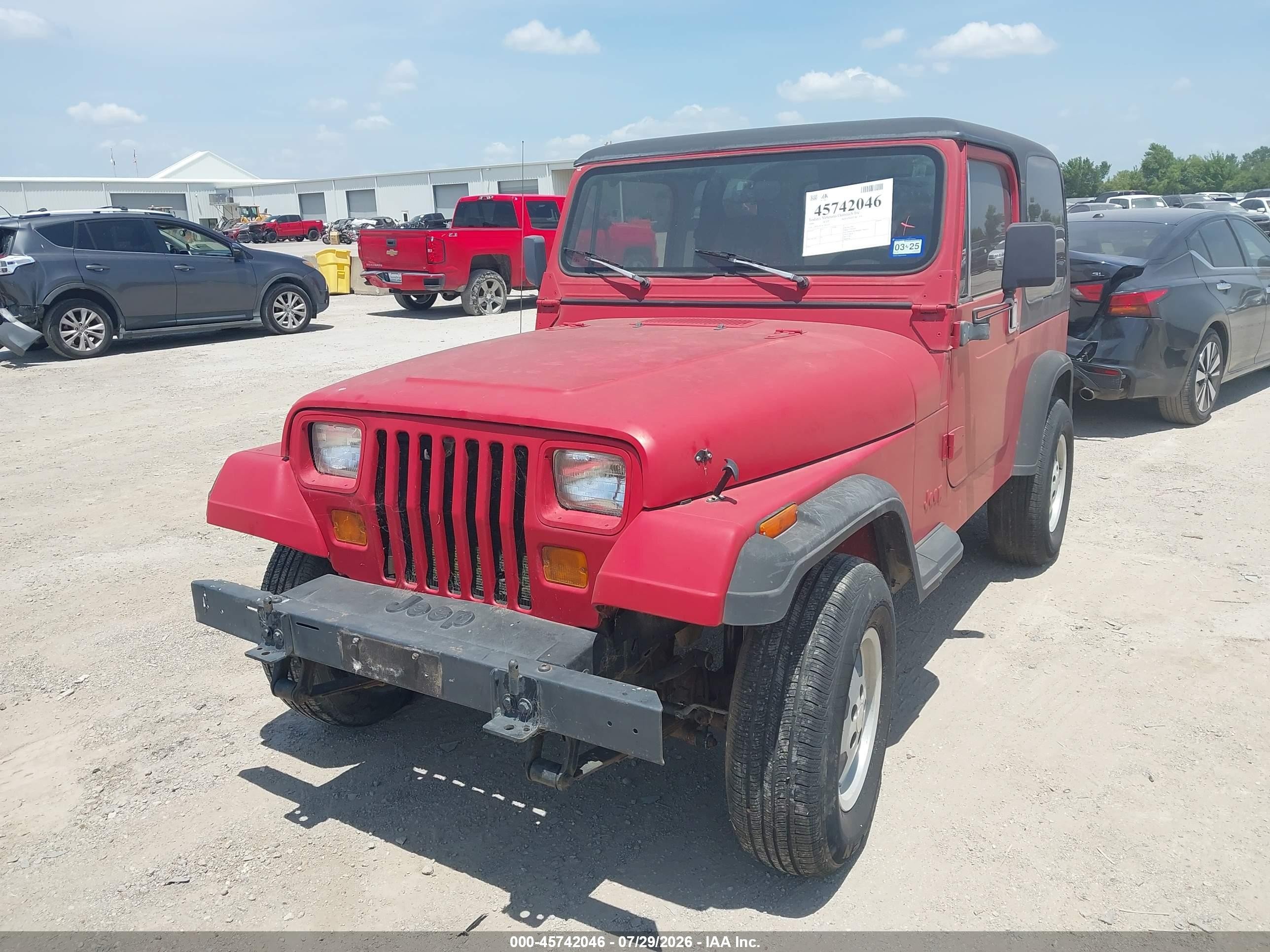 1990 Jeep Wrangler / Yj S Red vin: 2J4FY19E1LJ542430