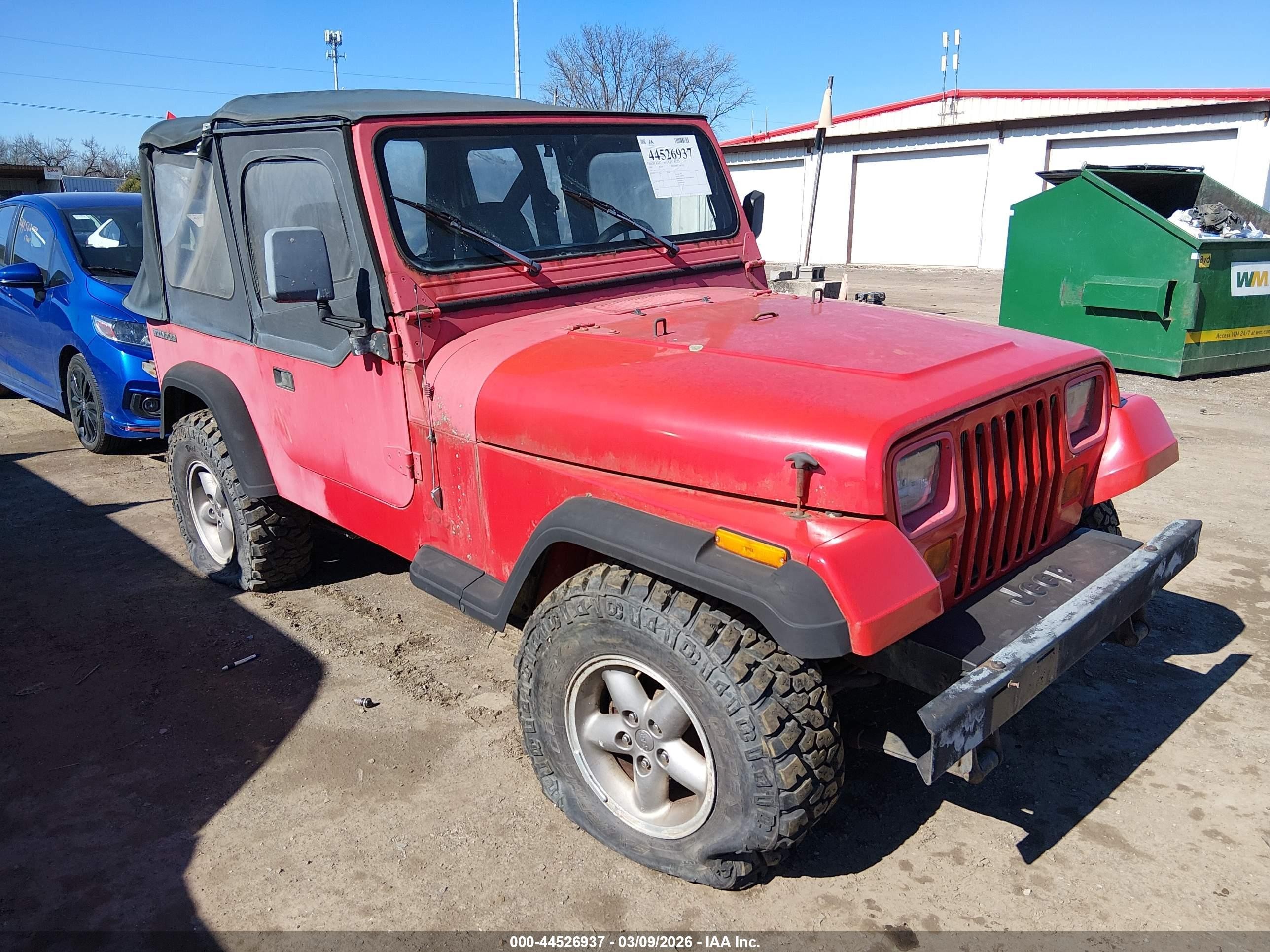 1989 Jeep Wrangler / Yj   Красный vin: 2J4FY19E9KJ163982