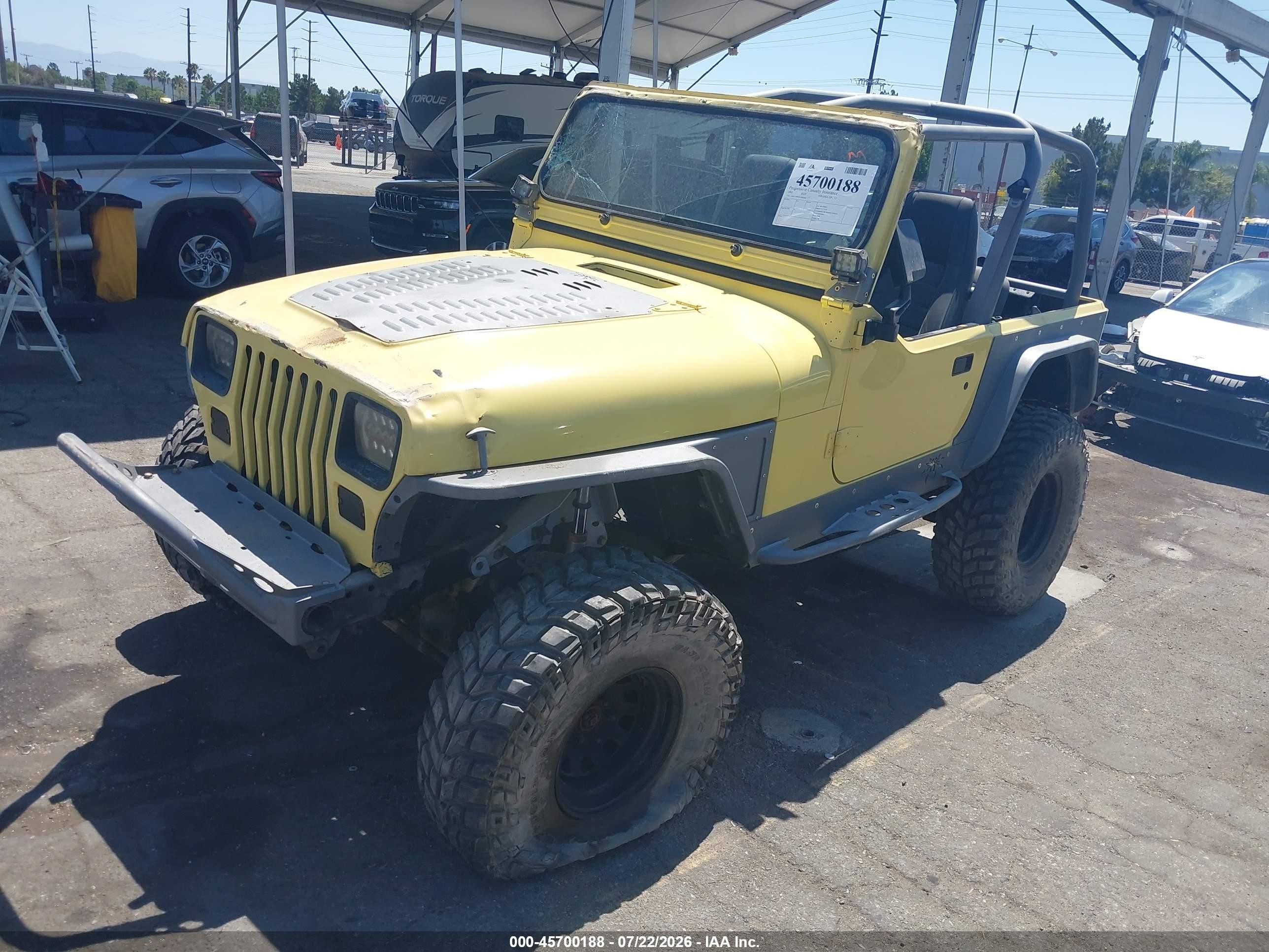 1992 Jeep Wrangler / Yj S Yellow vin: 2J4FY19P2NJ509568