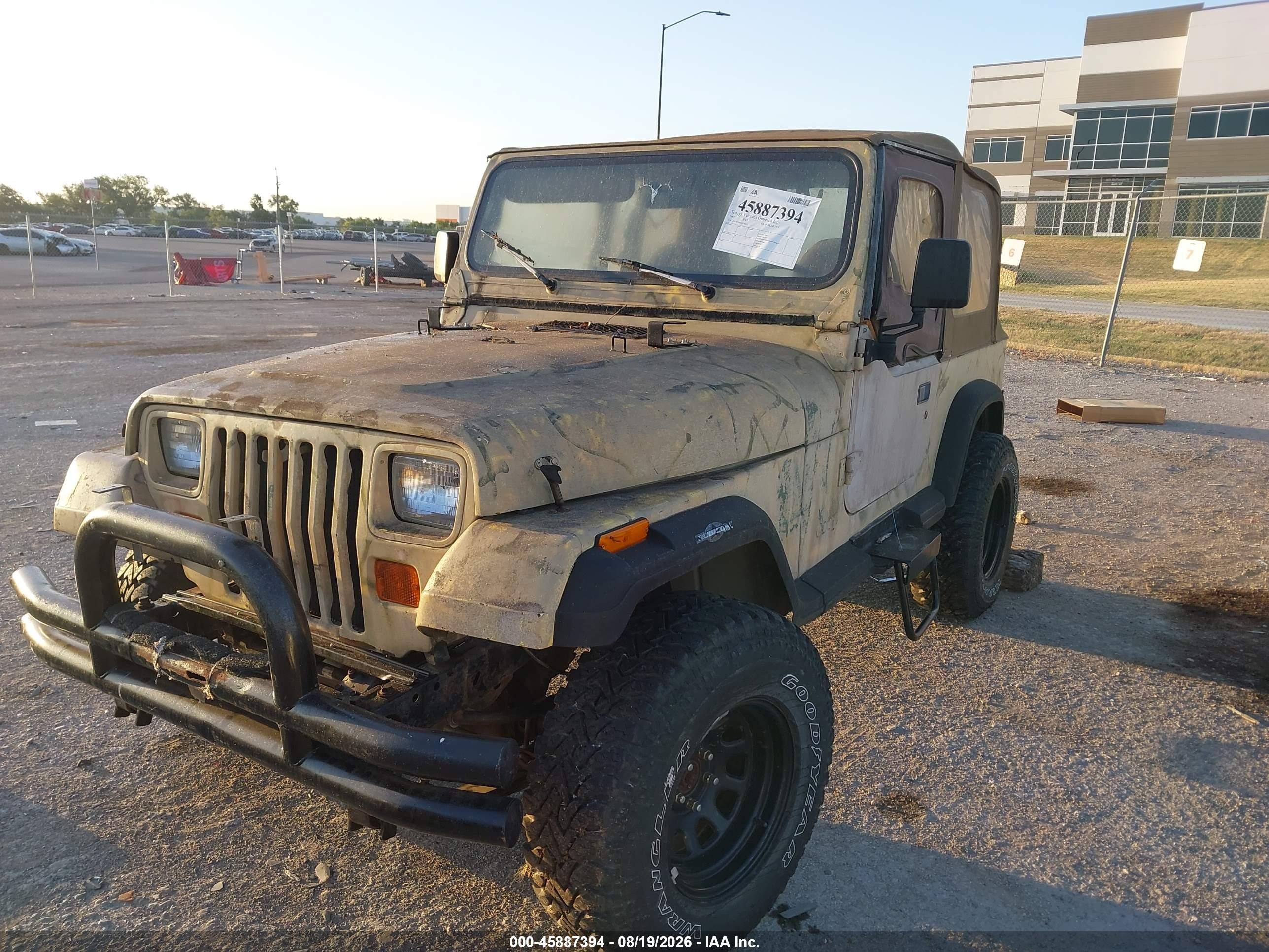 1992 Jeep Wrangler / Yj   Желтый vin: 2J4FY29S4NJ536801