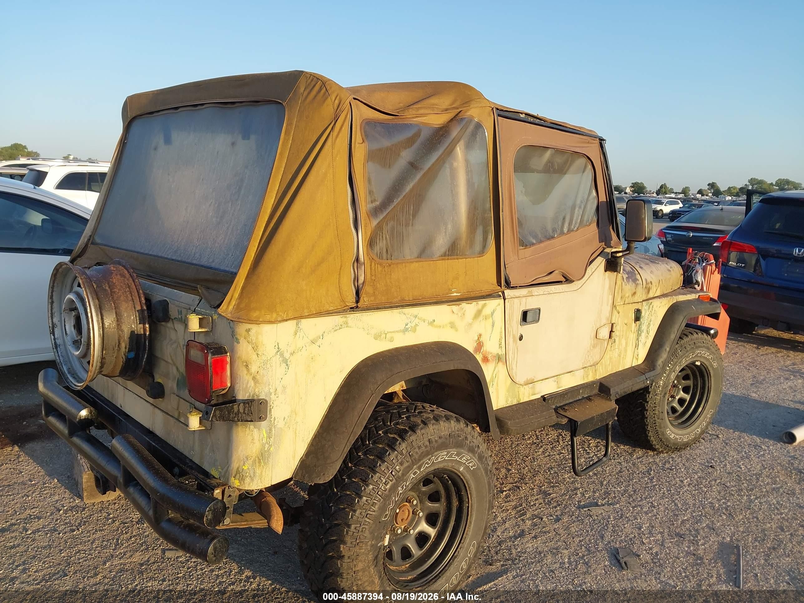 1992 Jeep Wrangler / Yj   Желтый vin: 2J4FY29S4NJ536801