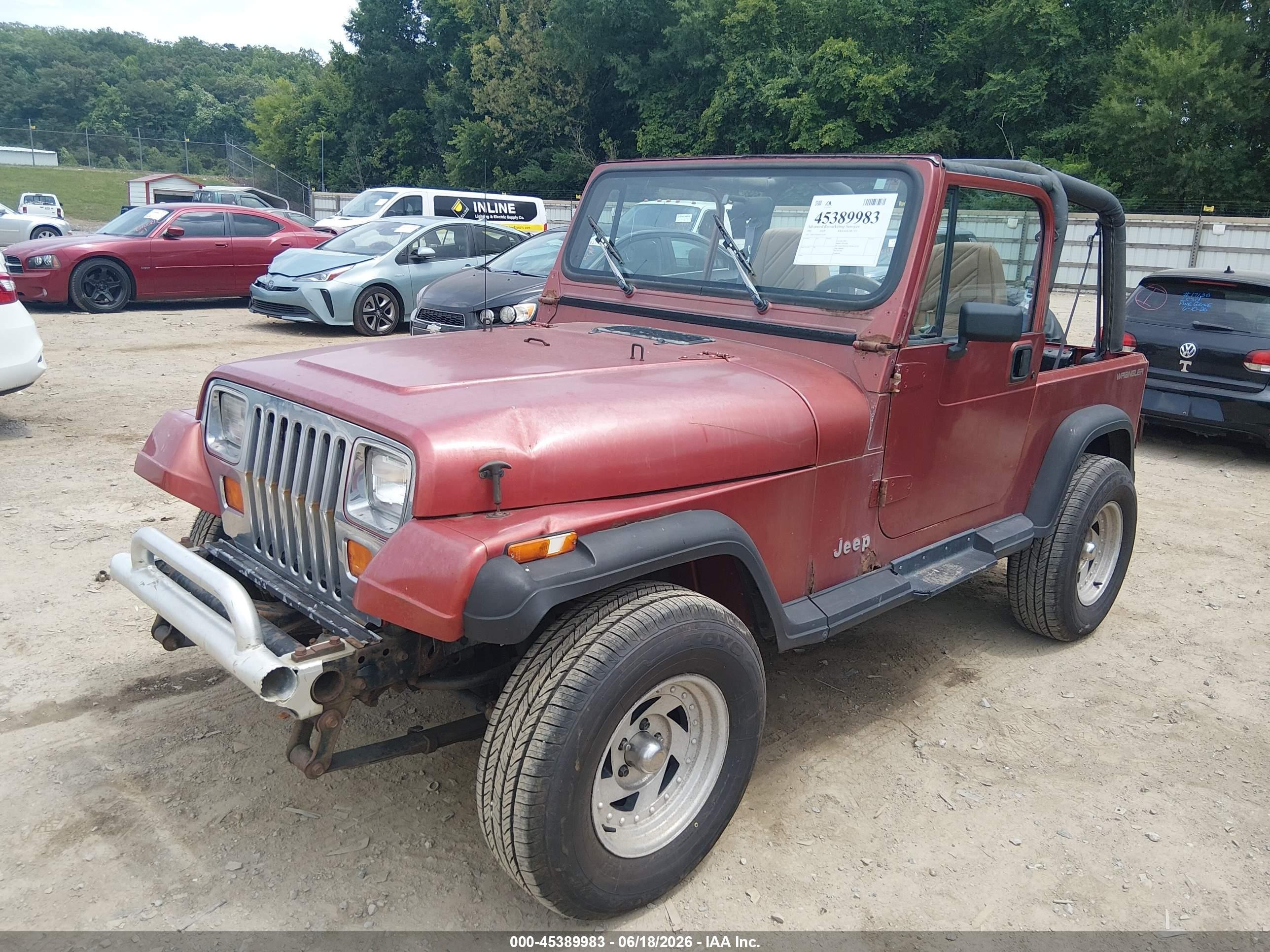 1992 Jeep Wrangler / Yj Red vin: 2J4FY29SXNJ514141