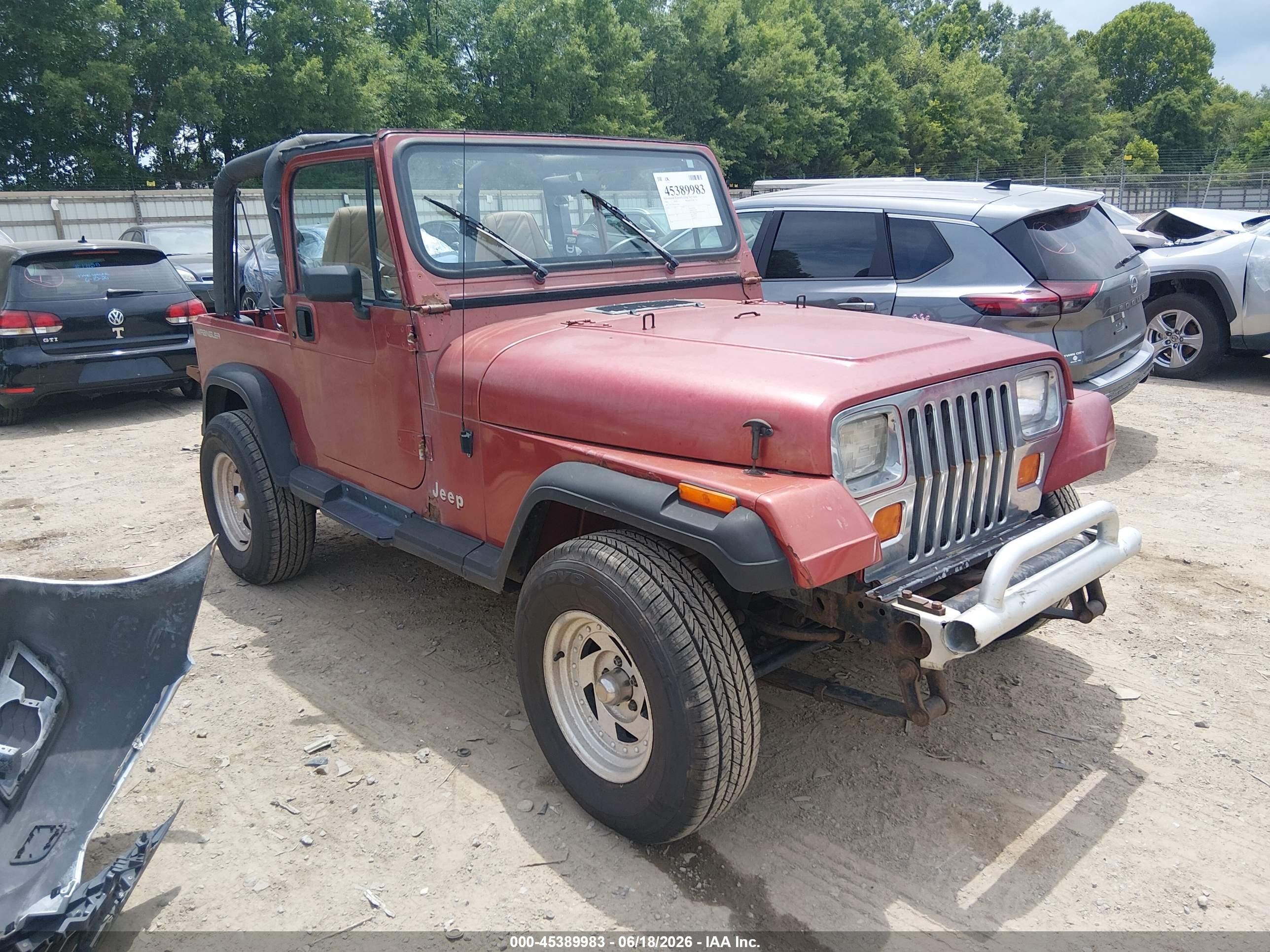 1992 Jeep Wrangler / Yj Red vin: 2J4FY29SXNJ514141