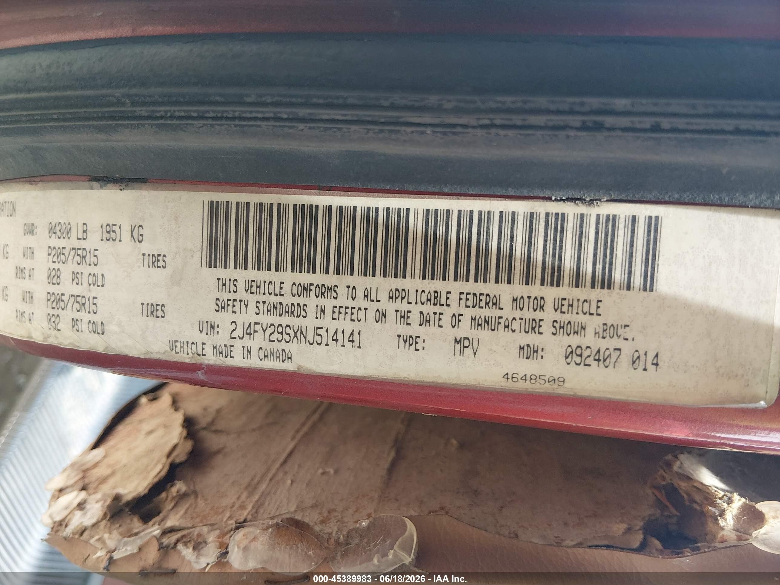 1992 Jeep Wrangler / Yj Red vin: 2J4FY29SXNJ514141