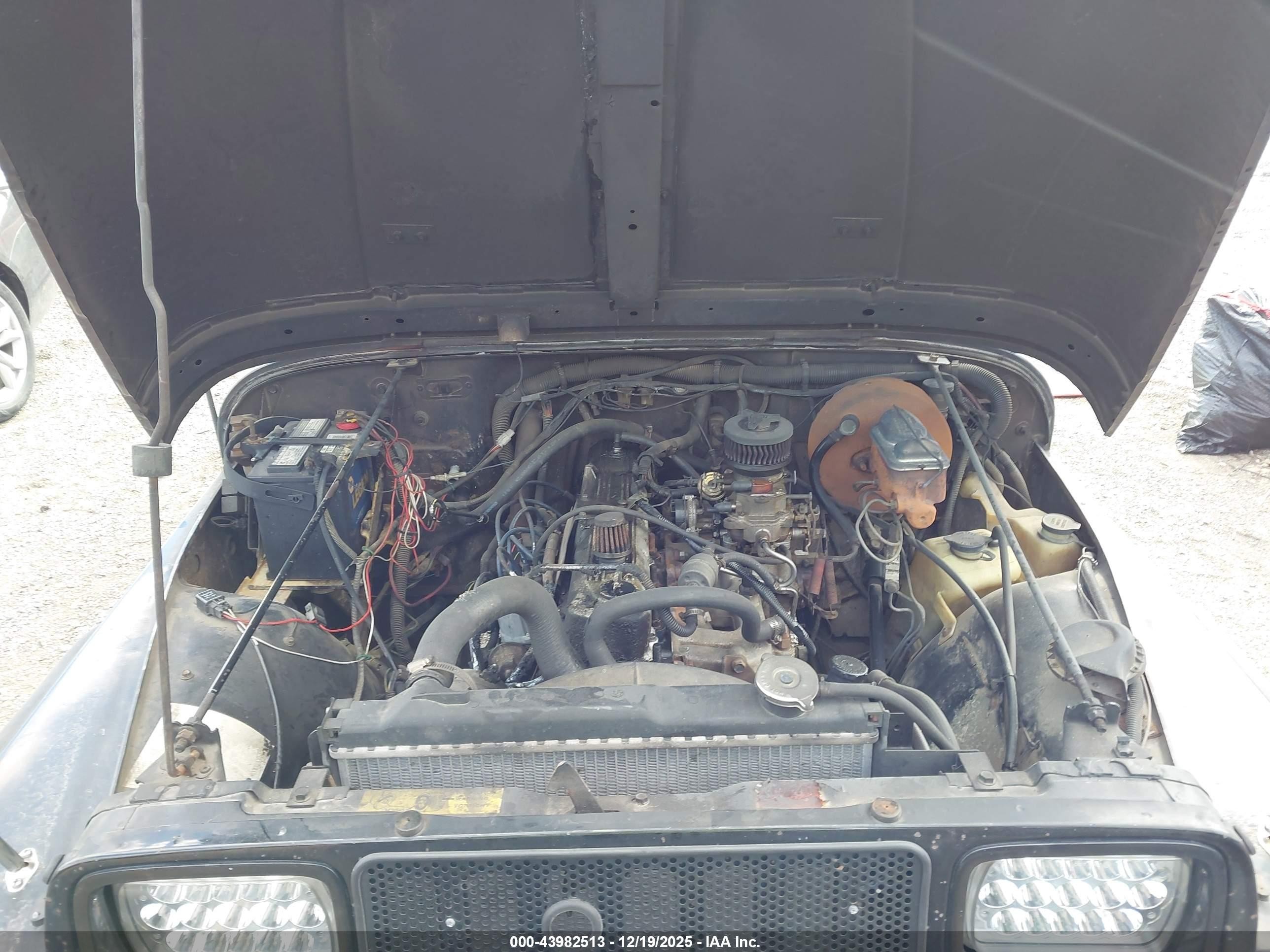 1989 Jeep Wrangler / Yj   Черный vin: 2J4FY29T3KJ155851