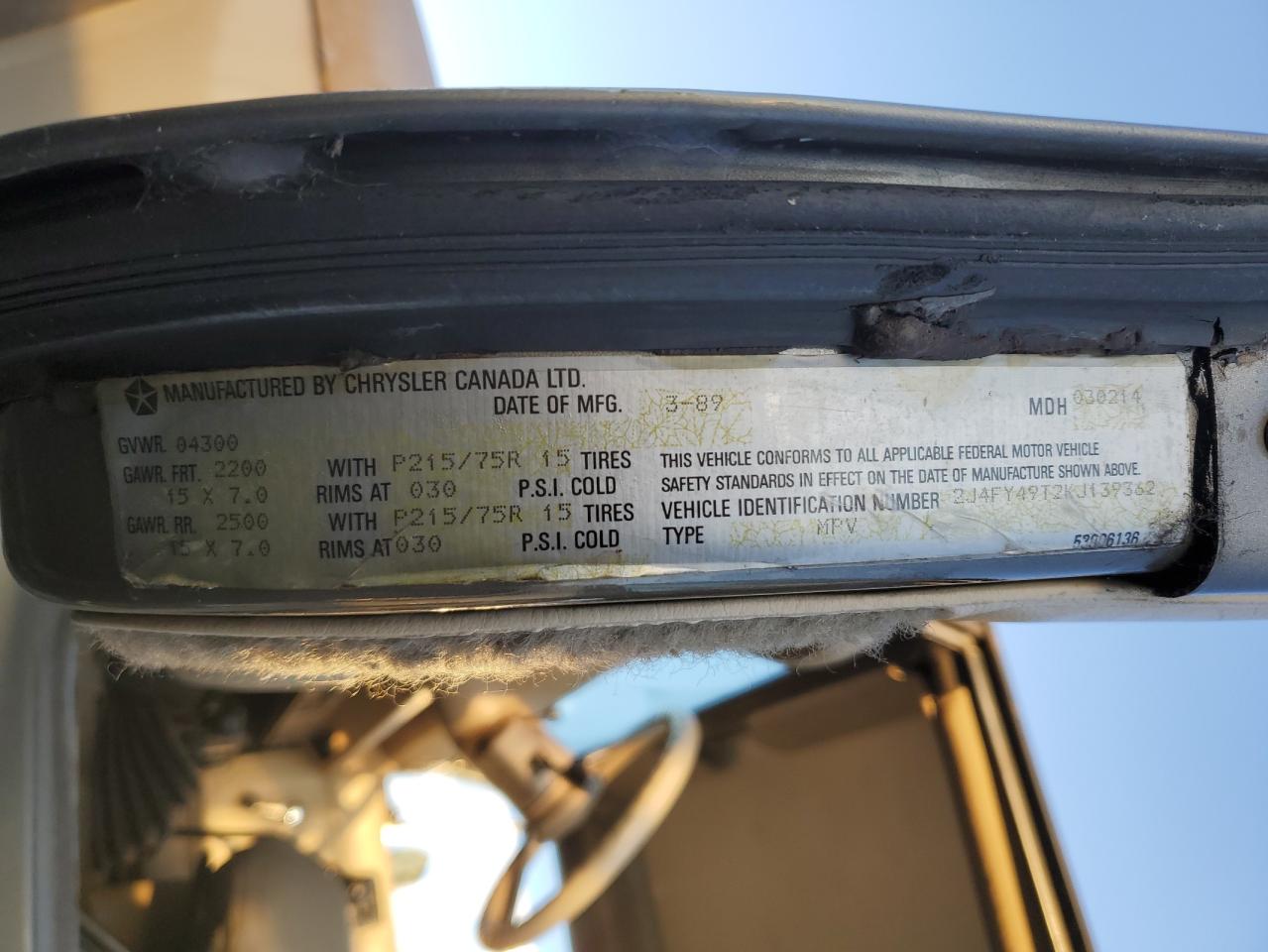 1989 Jeep Wrangler / Yj Sahara Зеленый vin: 2J4FY49T2KJ139362