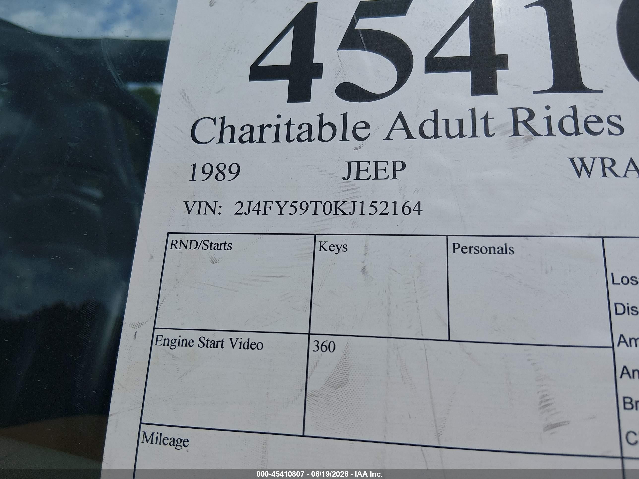 1989 Jeep Wrangler / Yj Laredo Yellow vin: 2J4FY59T0KJ152164