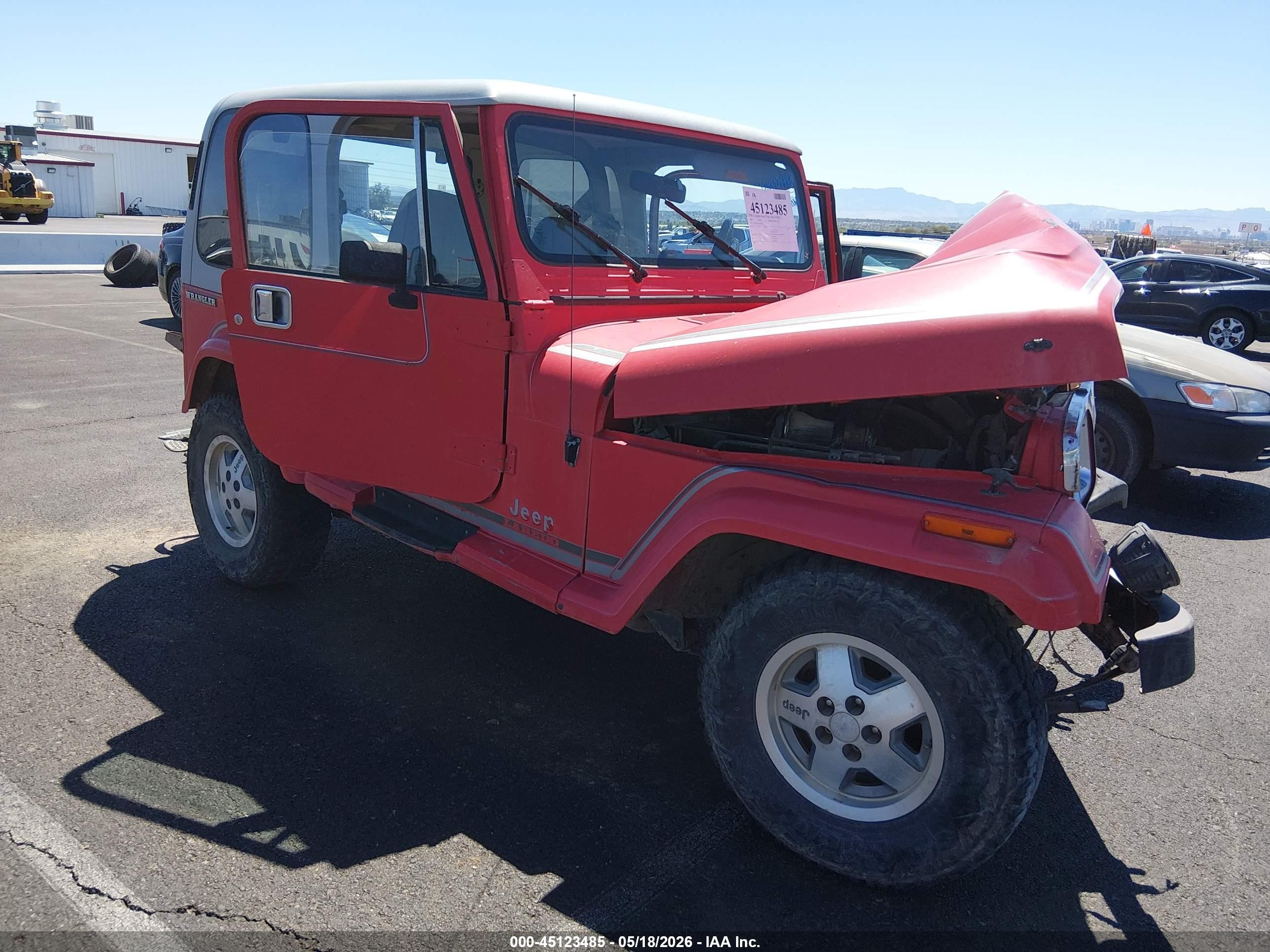 1989 Jeep Wrangler / Yj Laredo Red vin: 2J4FY59T0KJ169465