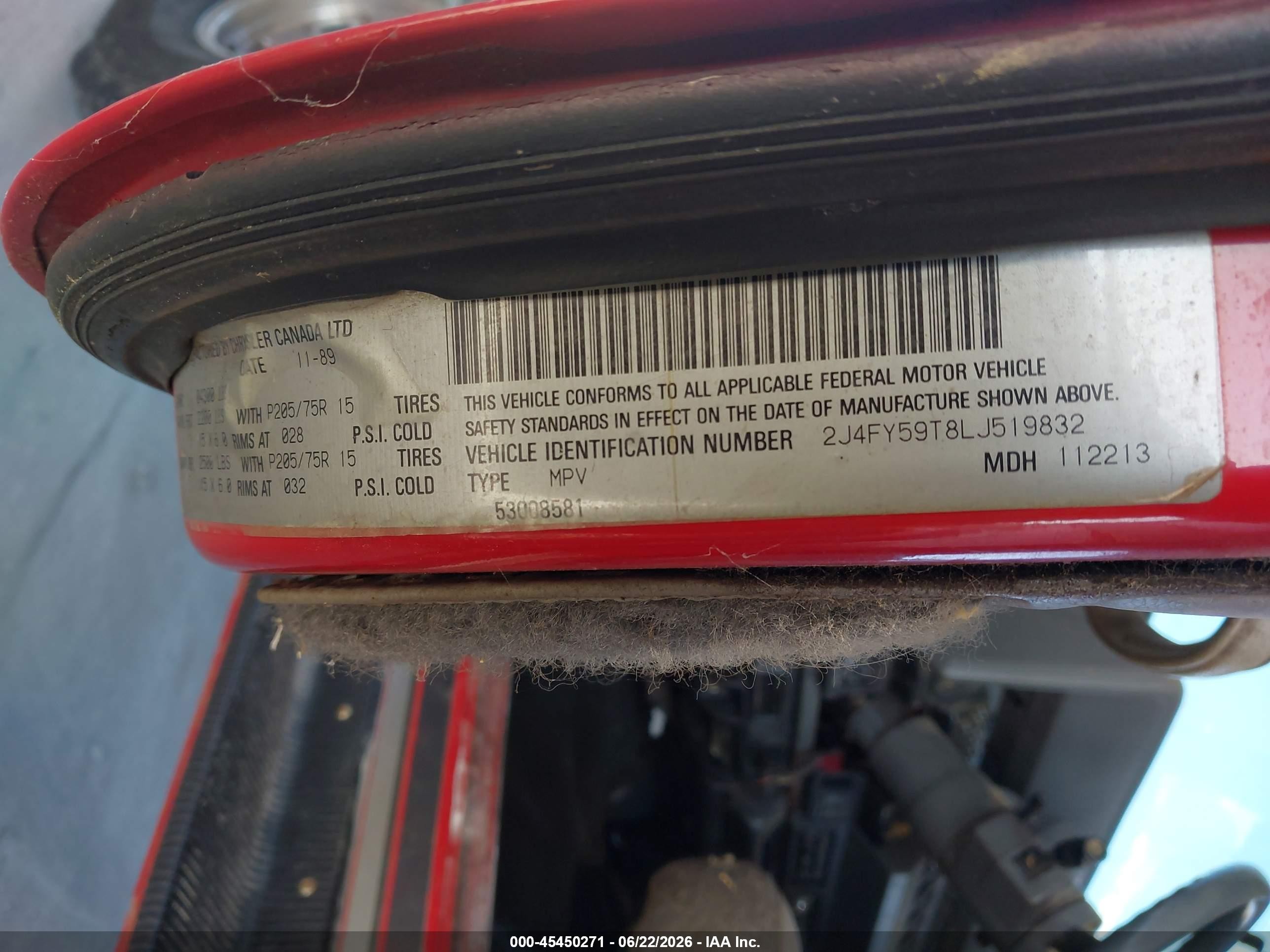 1990 Jeep Wrangler / Yj Laredo Red vin: 2J4FY59T8LJ519832