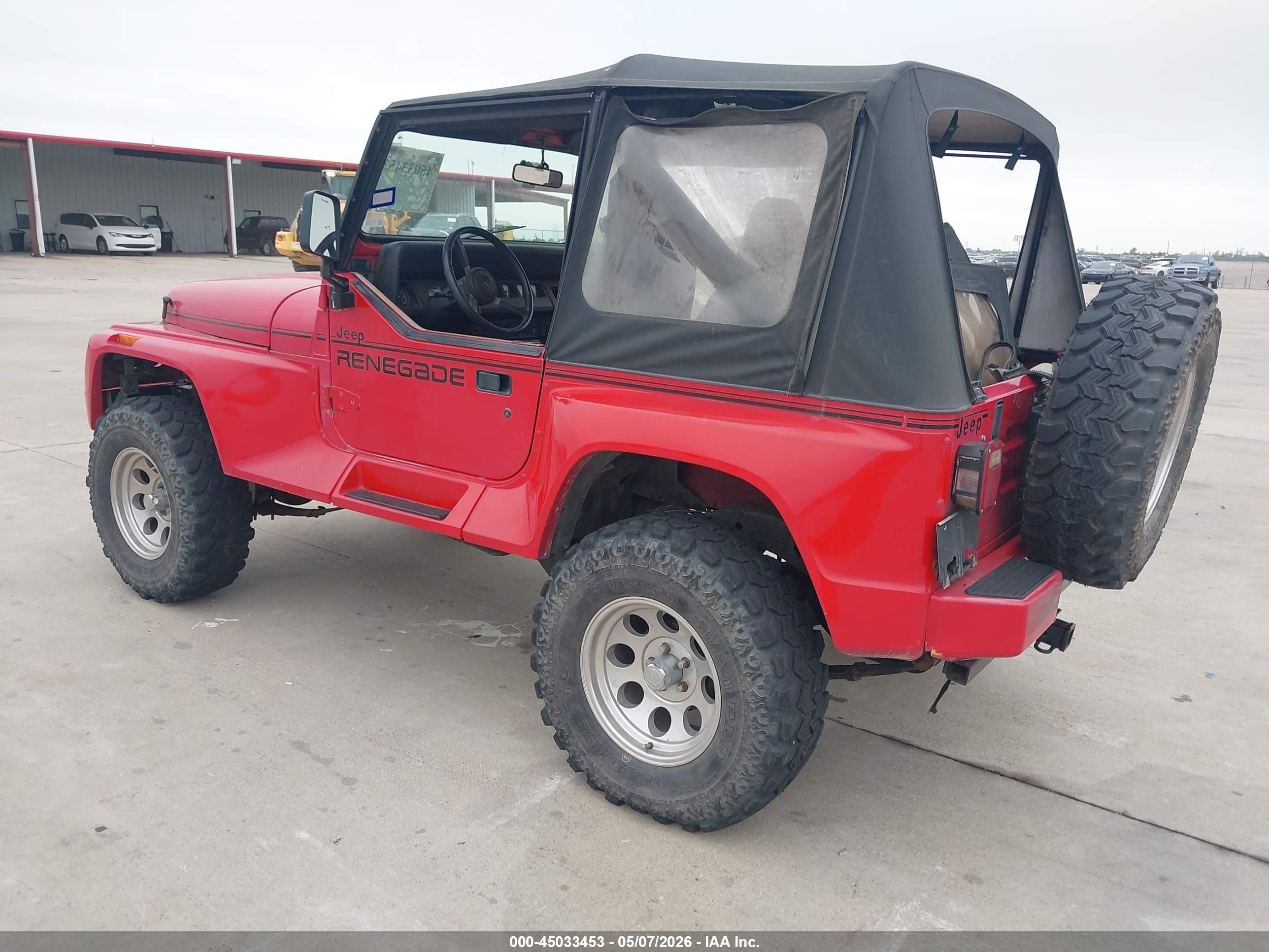1991 Jeep Wrangler / Yj Renegade Красный vin: 2J4FY69S9MJ131412