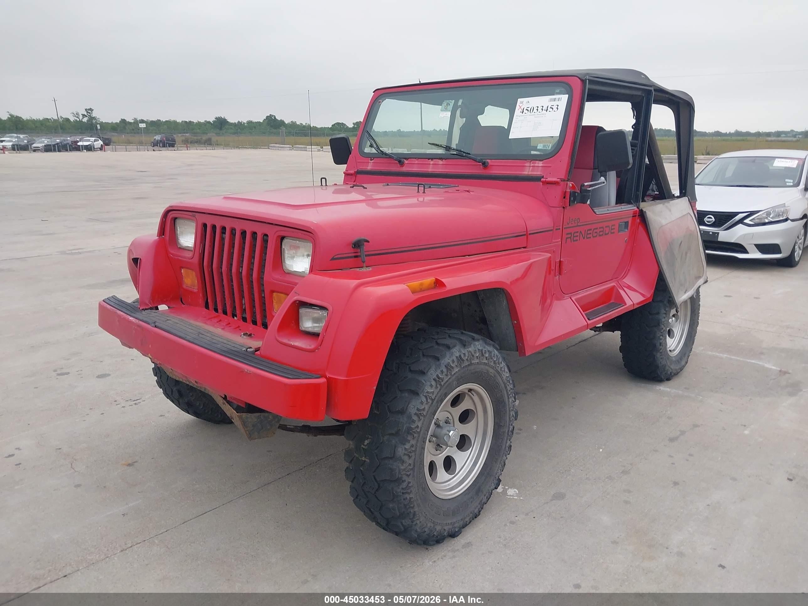 1991 Jeep Wrangler / Yj Renegade Красный vin: 2J4FY69S9MJ131412