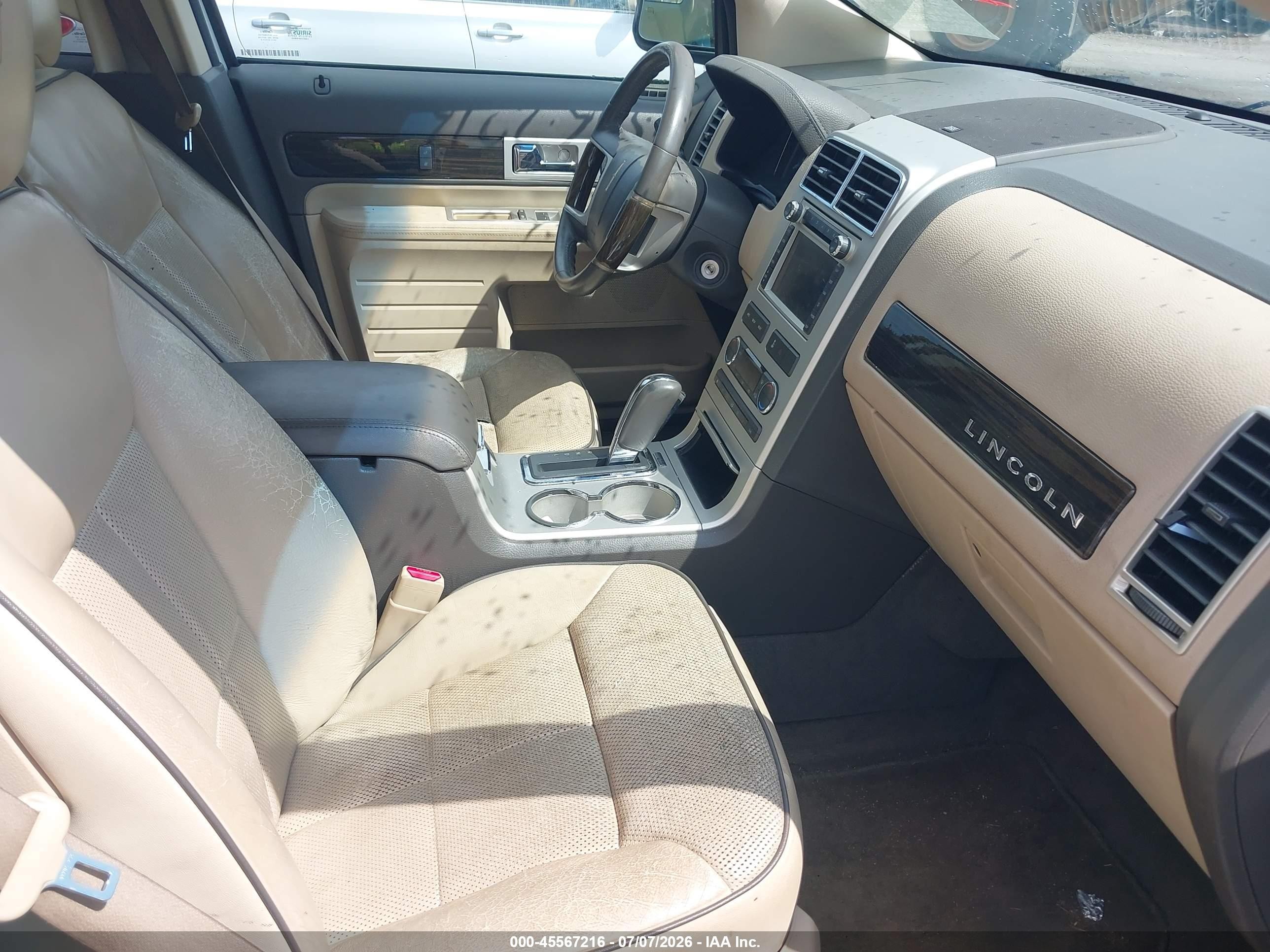2010 Lincoln Mkx   White vin: 2LMDJ6JC2ABJ02491