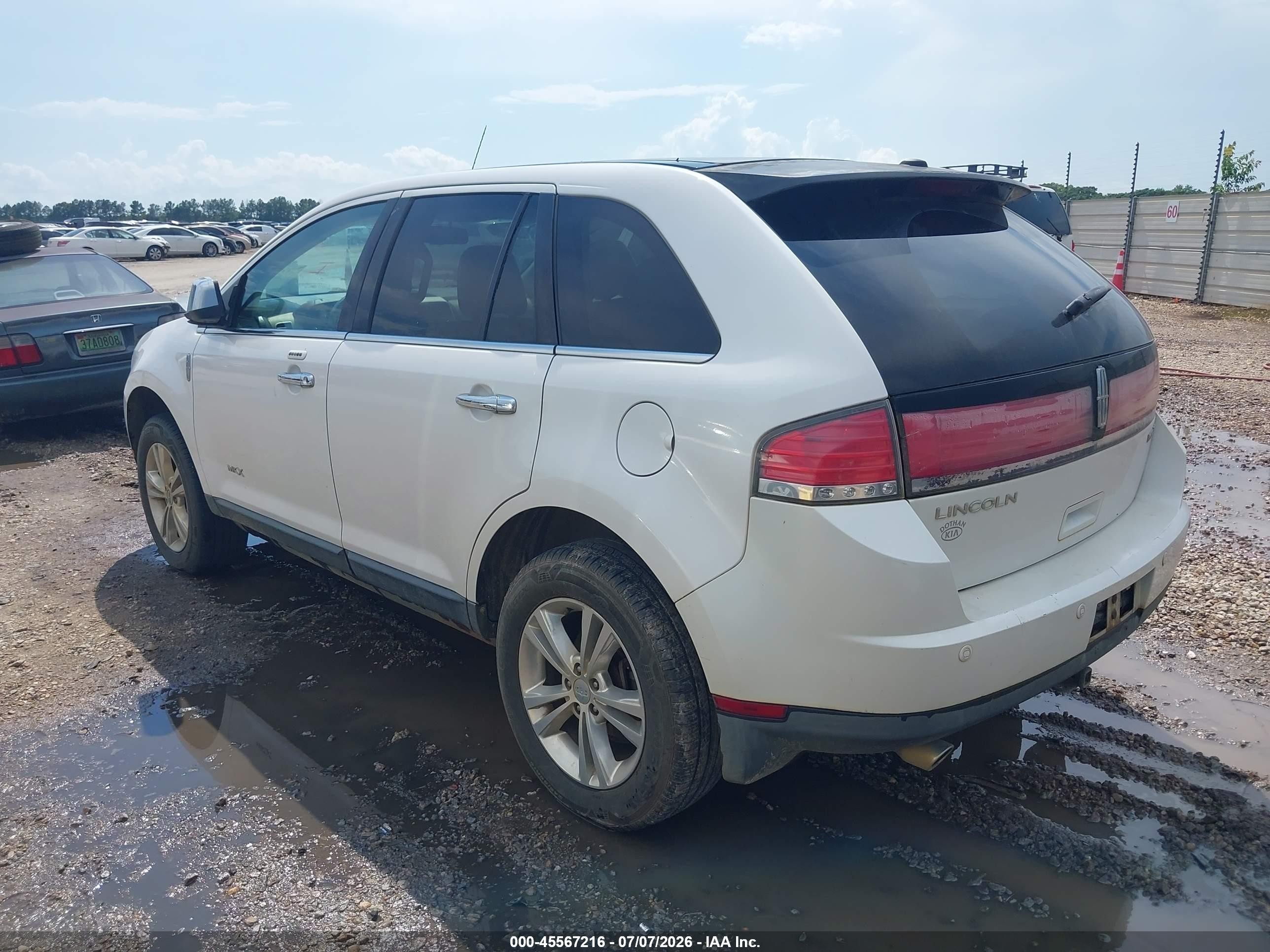 2010 Lincoln Mkx   White vin: 2LMDJ6JC2ABJ02491