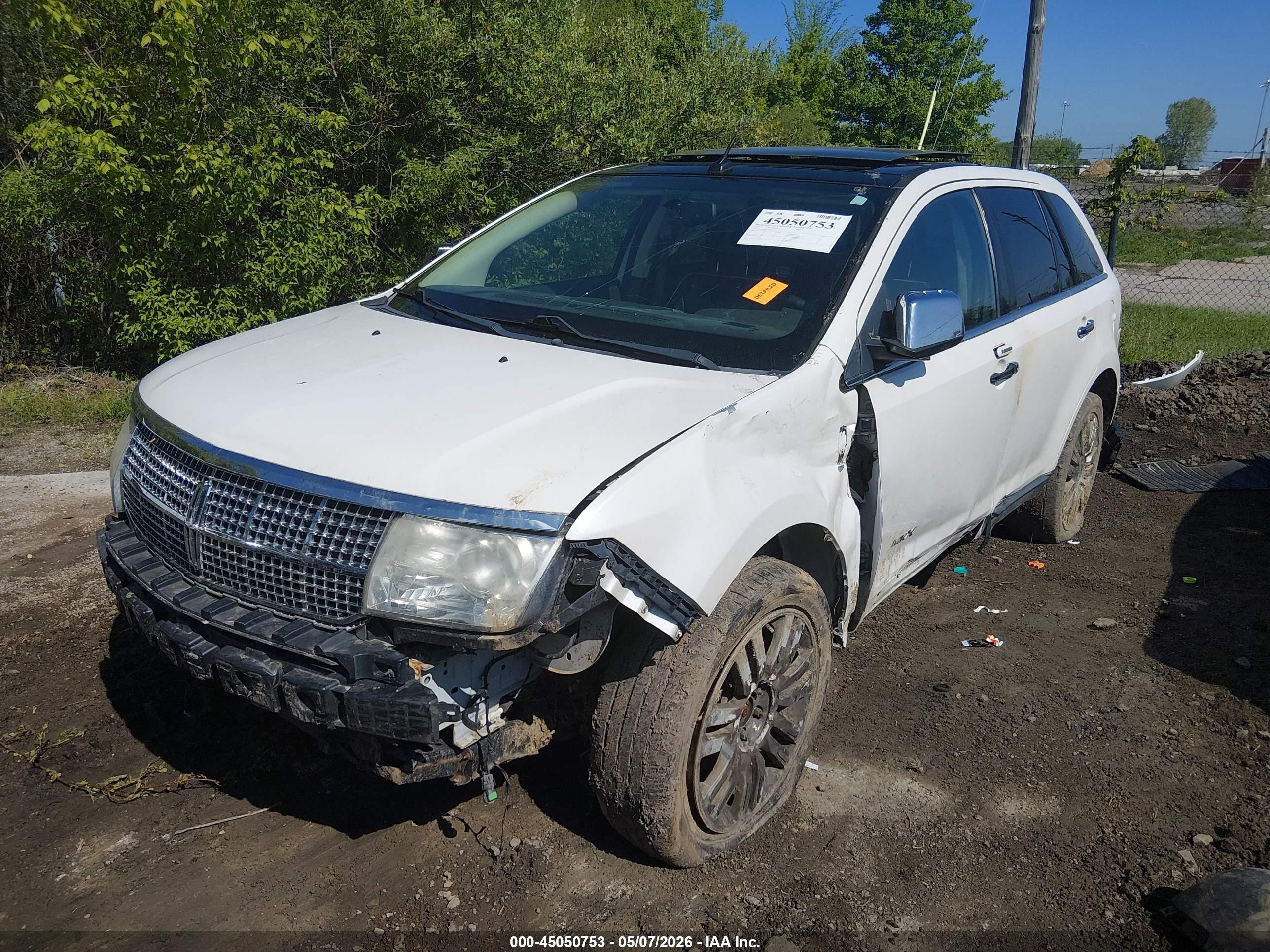 2010 Lincoln Mkx   White vin: 2LMDJ6JC9ABJ01113
