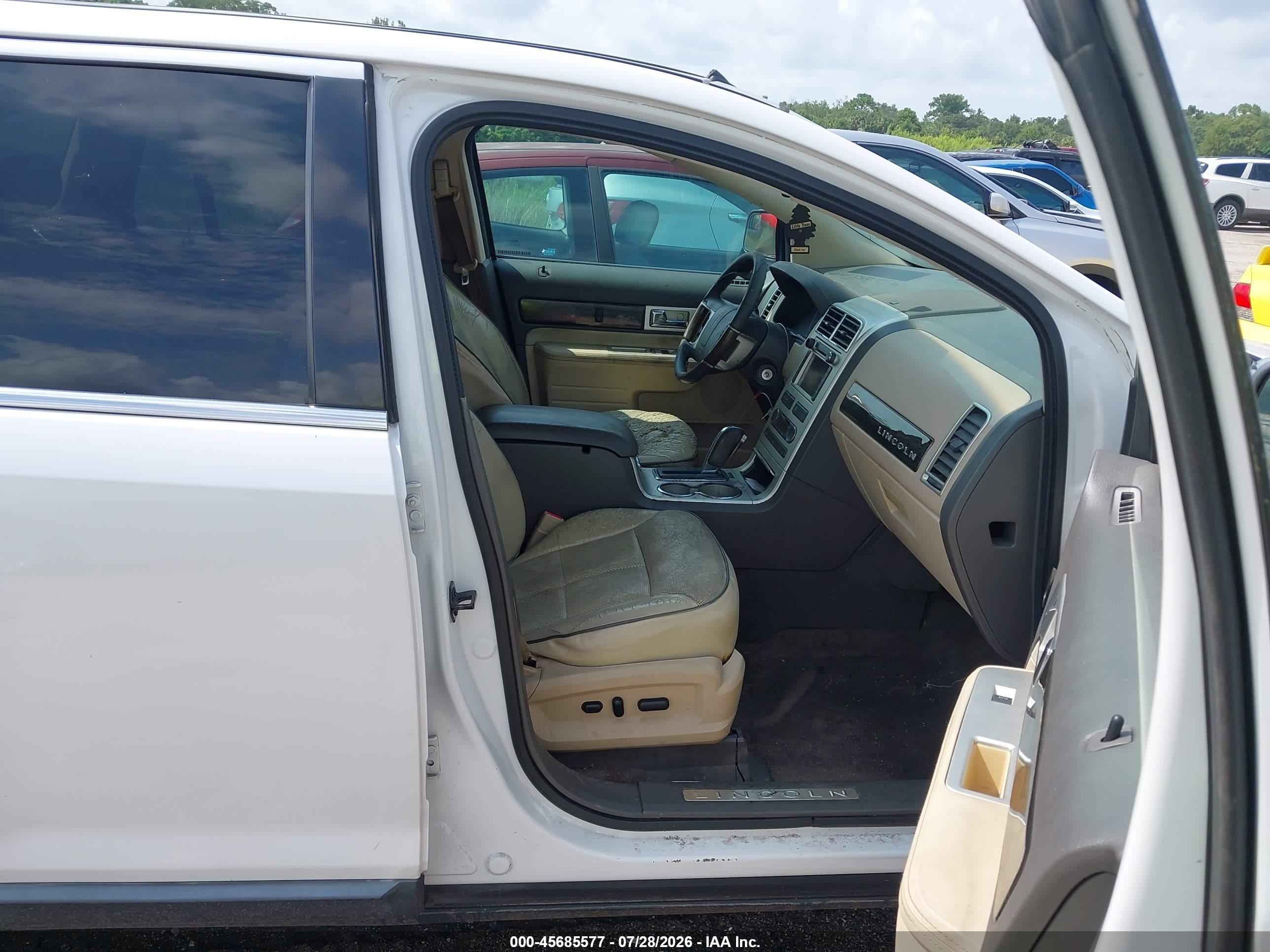 2010 Lincoln Mkx   White vin: 2LMDJ6JCXABJ12329