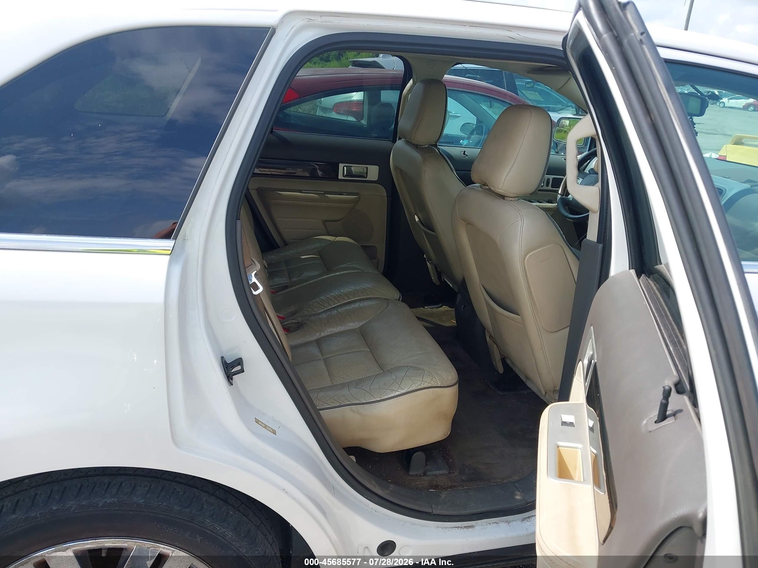 2010 Lincoln Mkx   White vin: 2LMDJ6JCXABJ12329