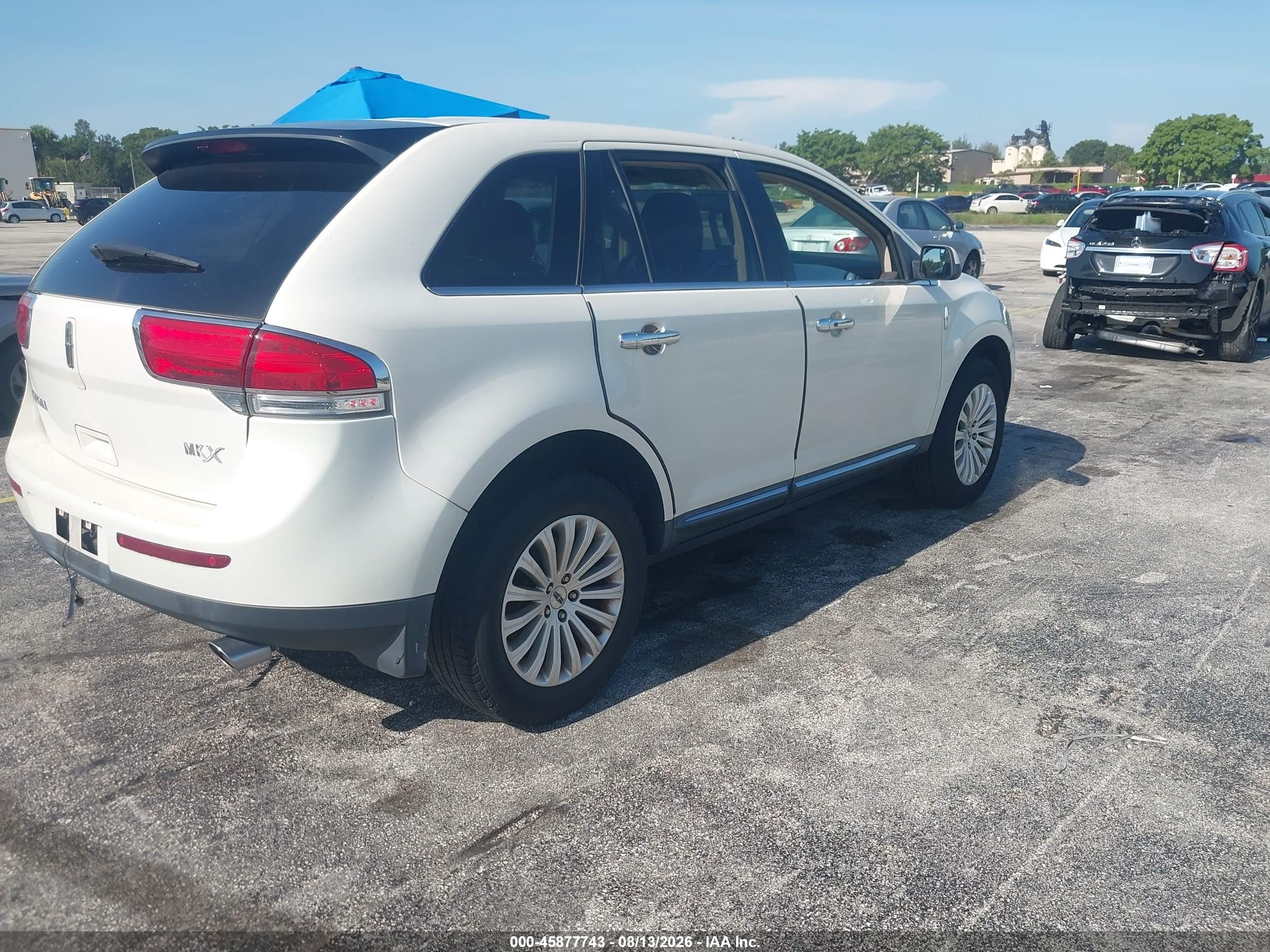 2013 Lincoln Mkx   White vin: 2LMDJ6JK1DBL44751