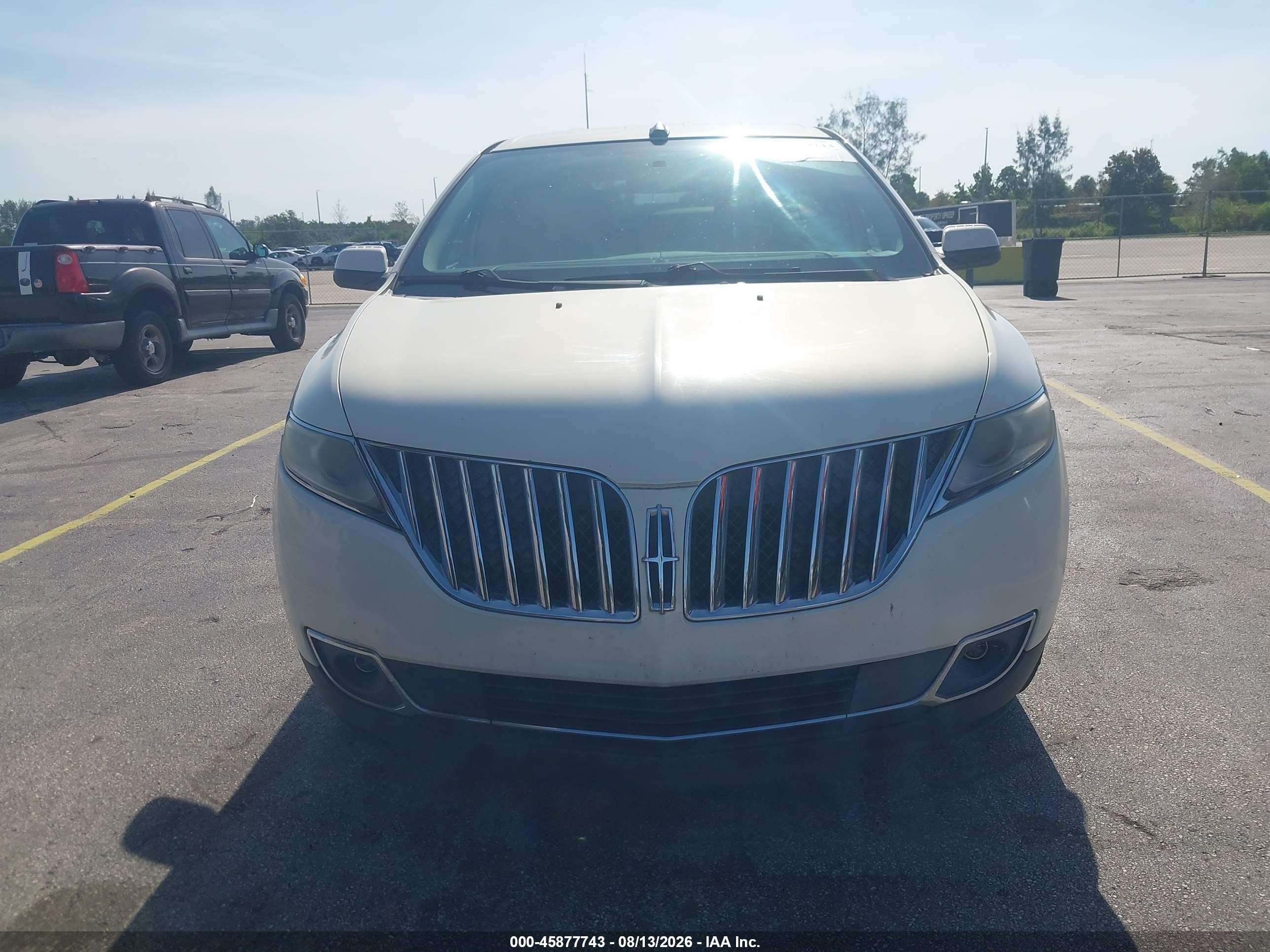 2013 Lincoln Mkx   White vin: 2LMDJ6JK1DBL44751