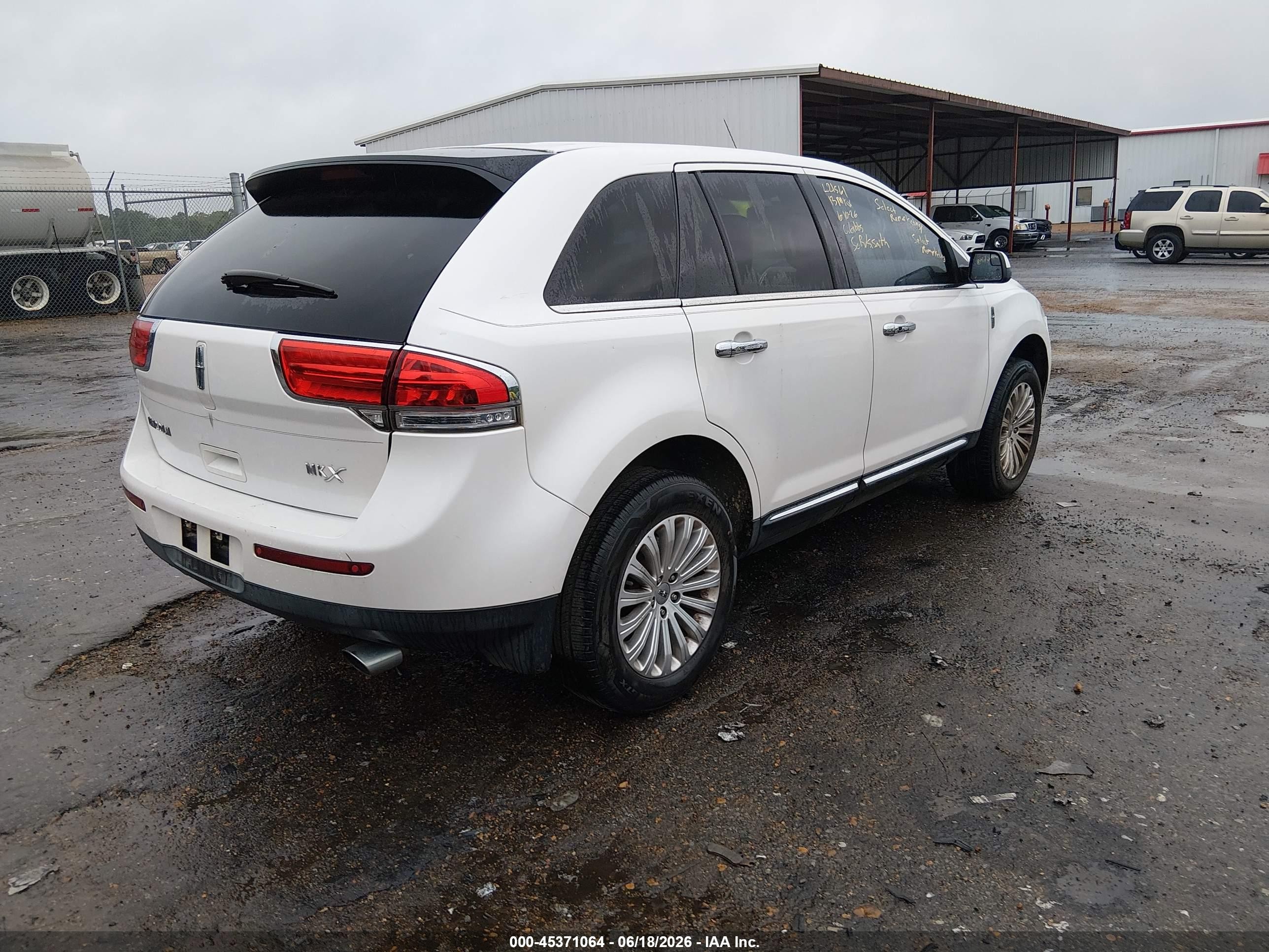 2013 Lincoln Mkx   White vin: 2LMDJ6JK2DBL21561