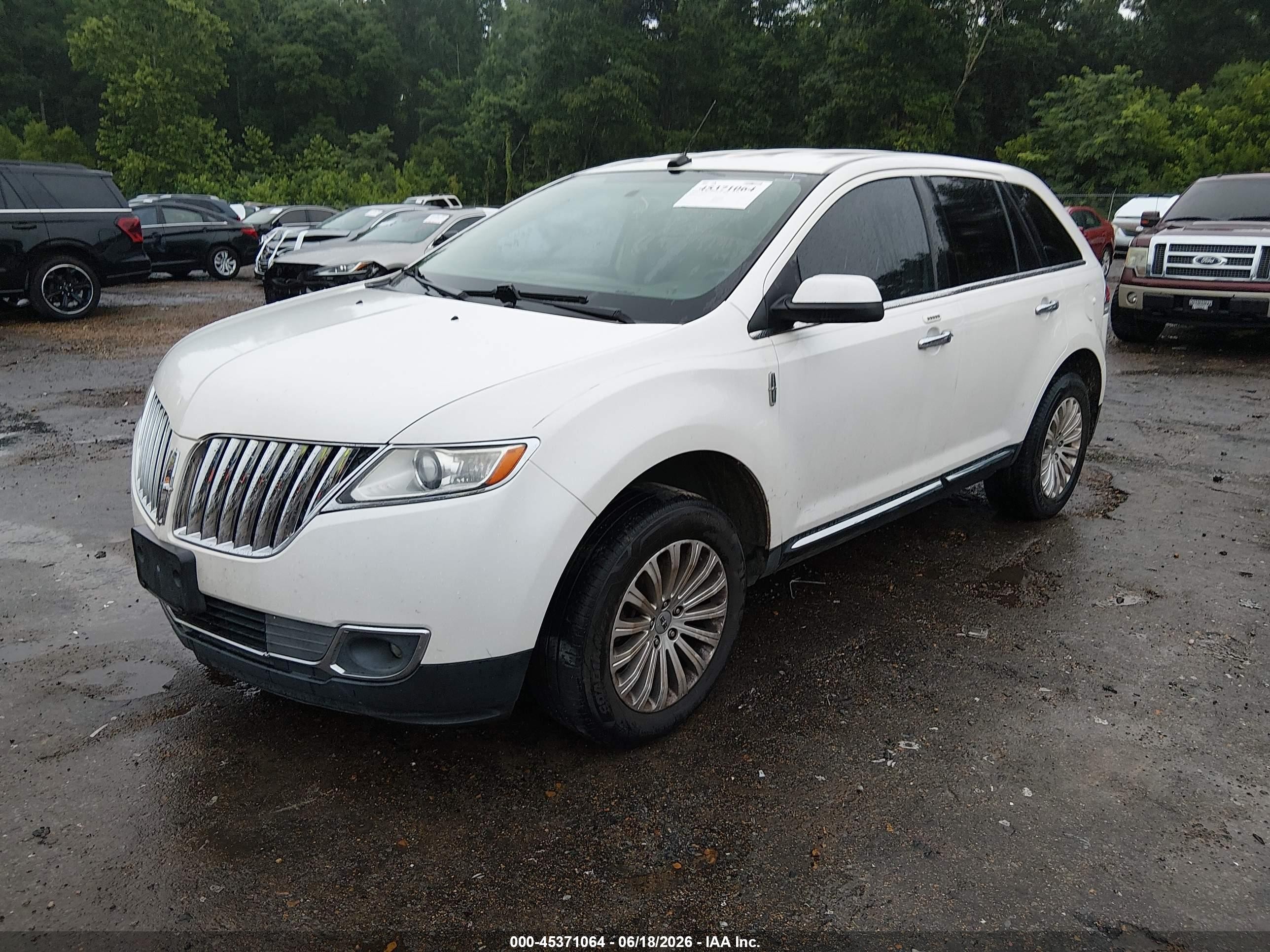 2013 Lincoln Mkx   White vin: 2LMDJ6JK2DBL21561